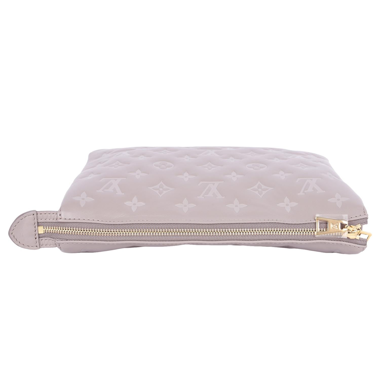 Louis Vuitton Lambskin Embossed Monogram Coussin PM Grey 6