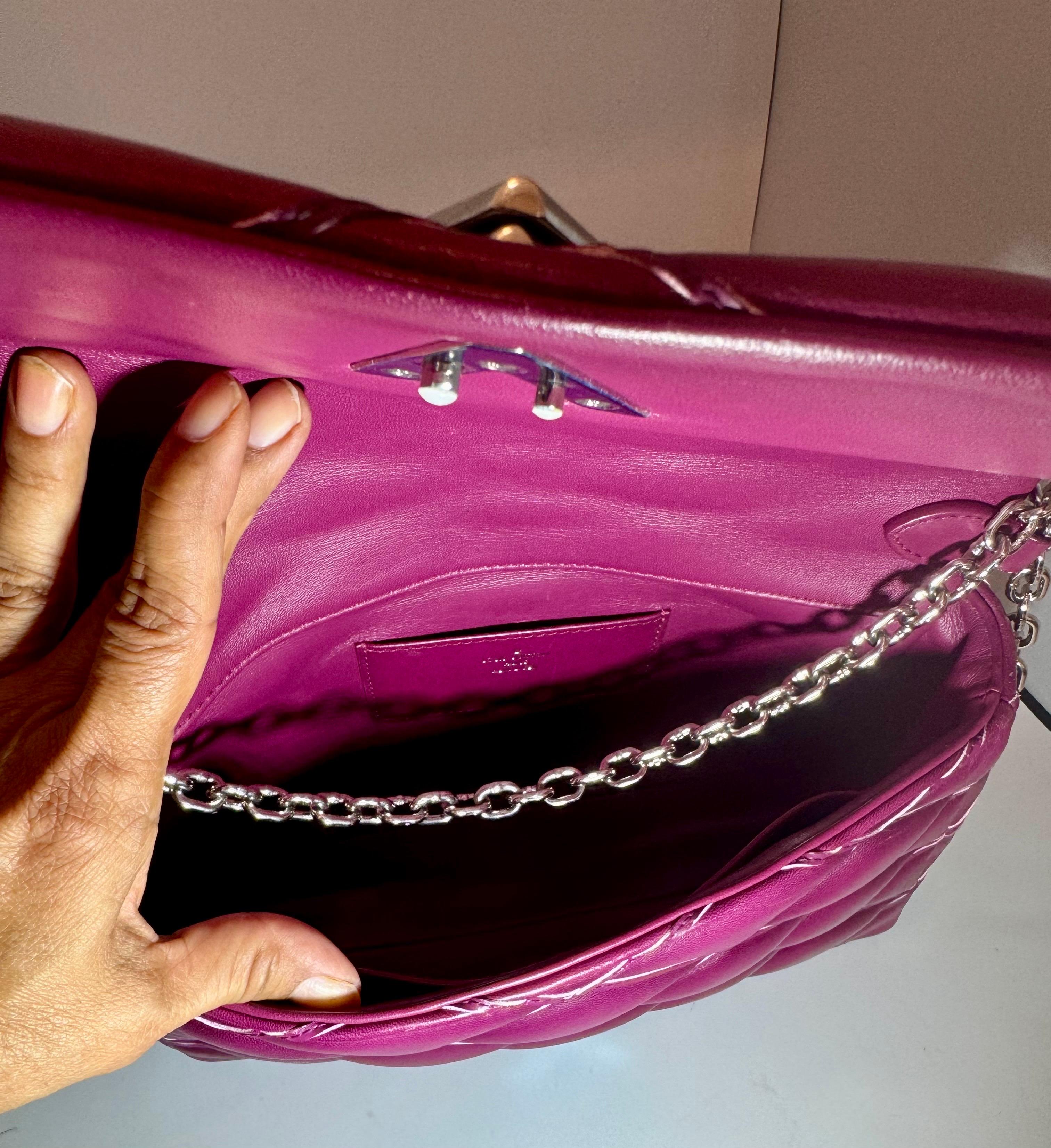 Louis Vuitton Lambskin Malletage GO-14 MM Bordeaux, Excellent Condition Like New For Sale 5