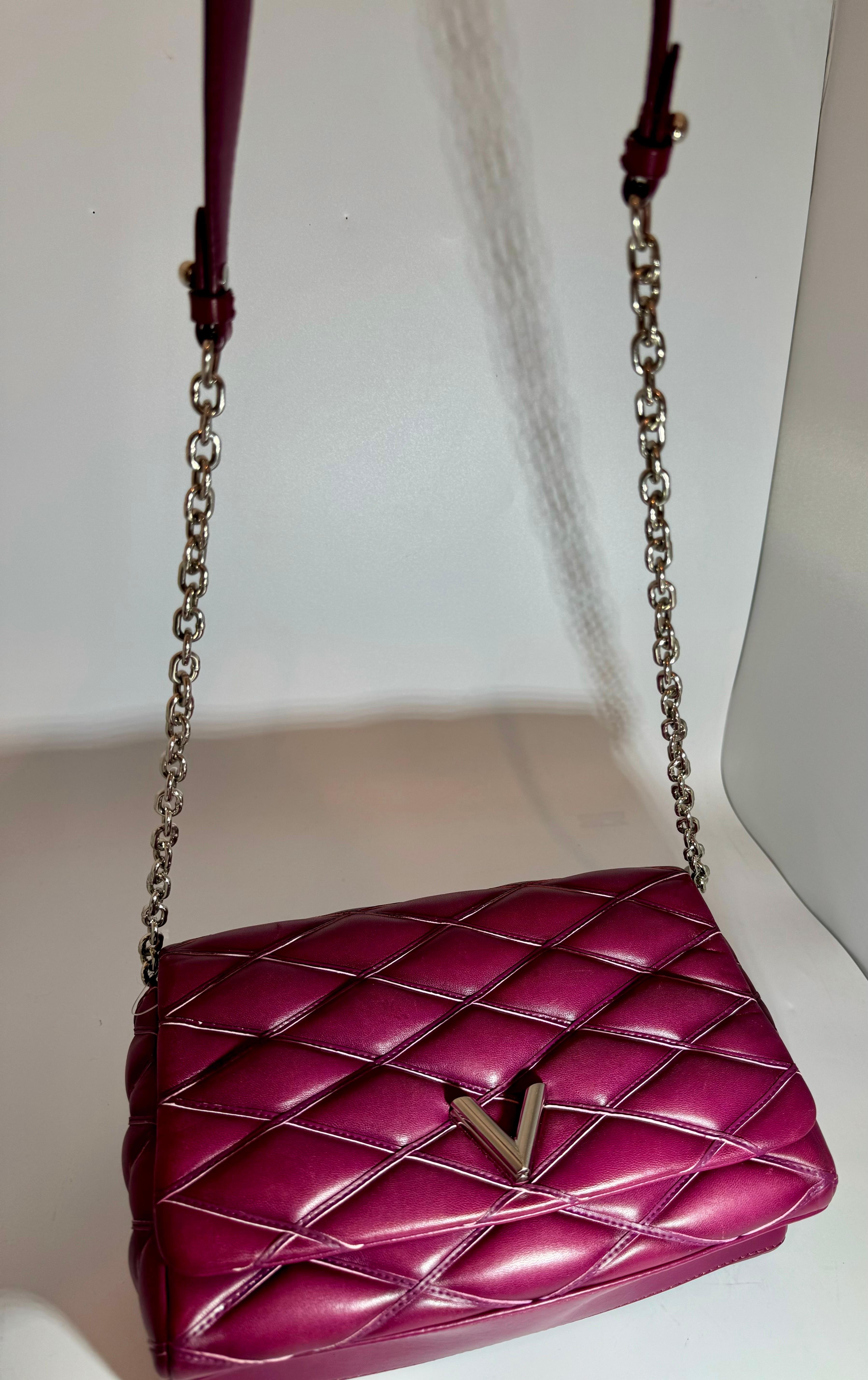 Louis Vuitton Lambskin Malletage GO-14 MM Bordeaux, Excellent Condition Like New For Sale 7