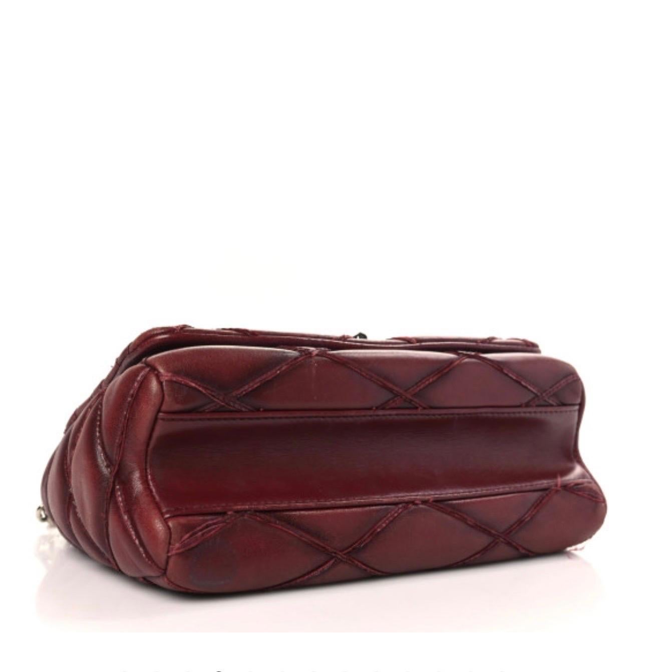 Louis Vuitton Lambskin Malletage GO-14 MM Bordeaux, Excellent Condition Like New For Sale 9