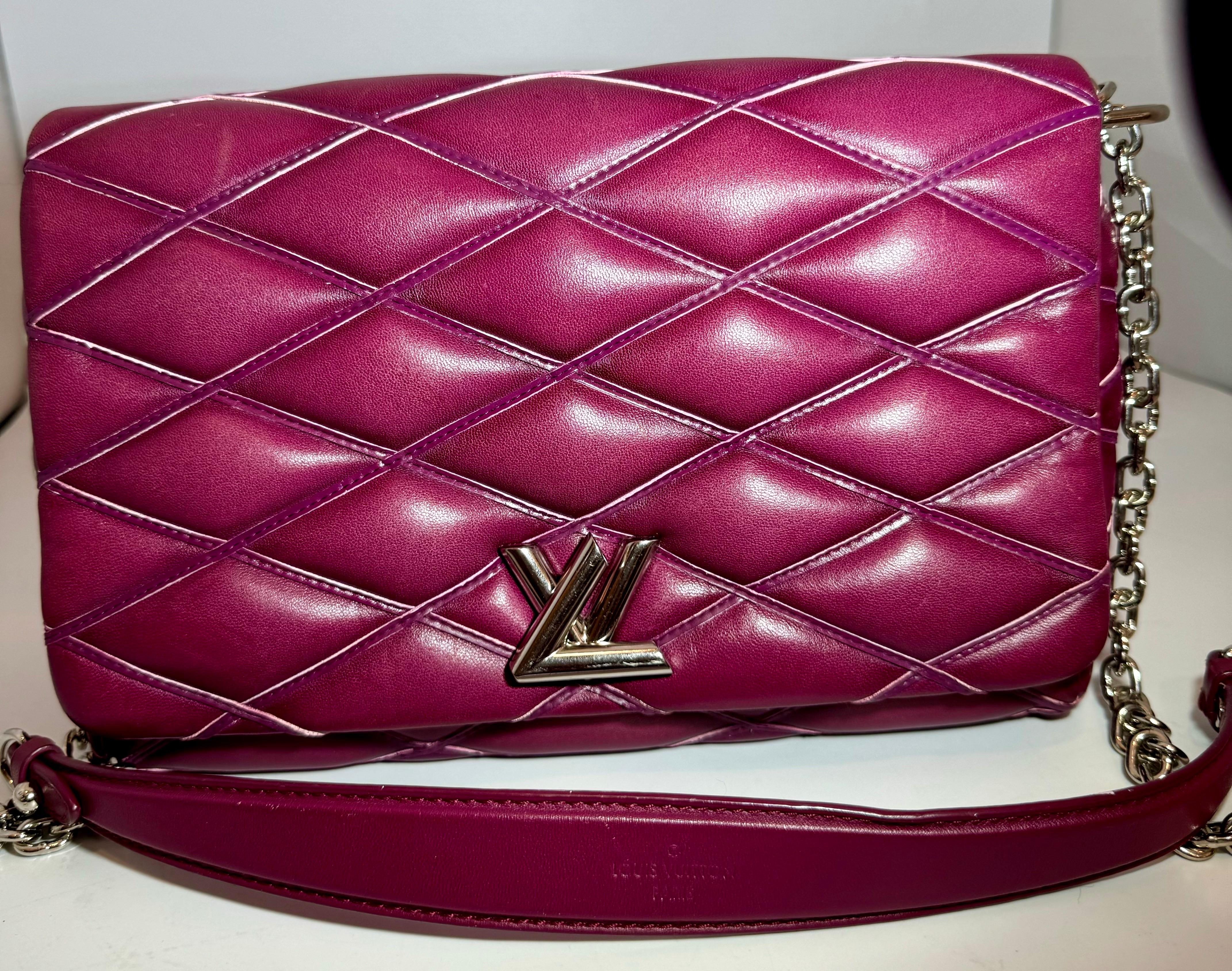 Louis Vuitton Lambskin Malletage GO-14 MM Bordeaux, Excellent Condition Like New In Excellent Condition For Sale In New York, NY