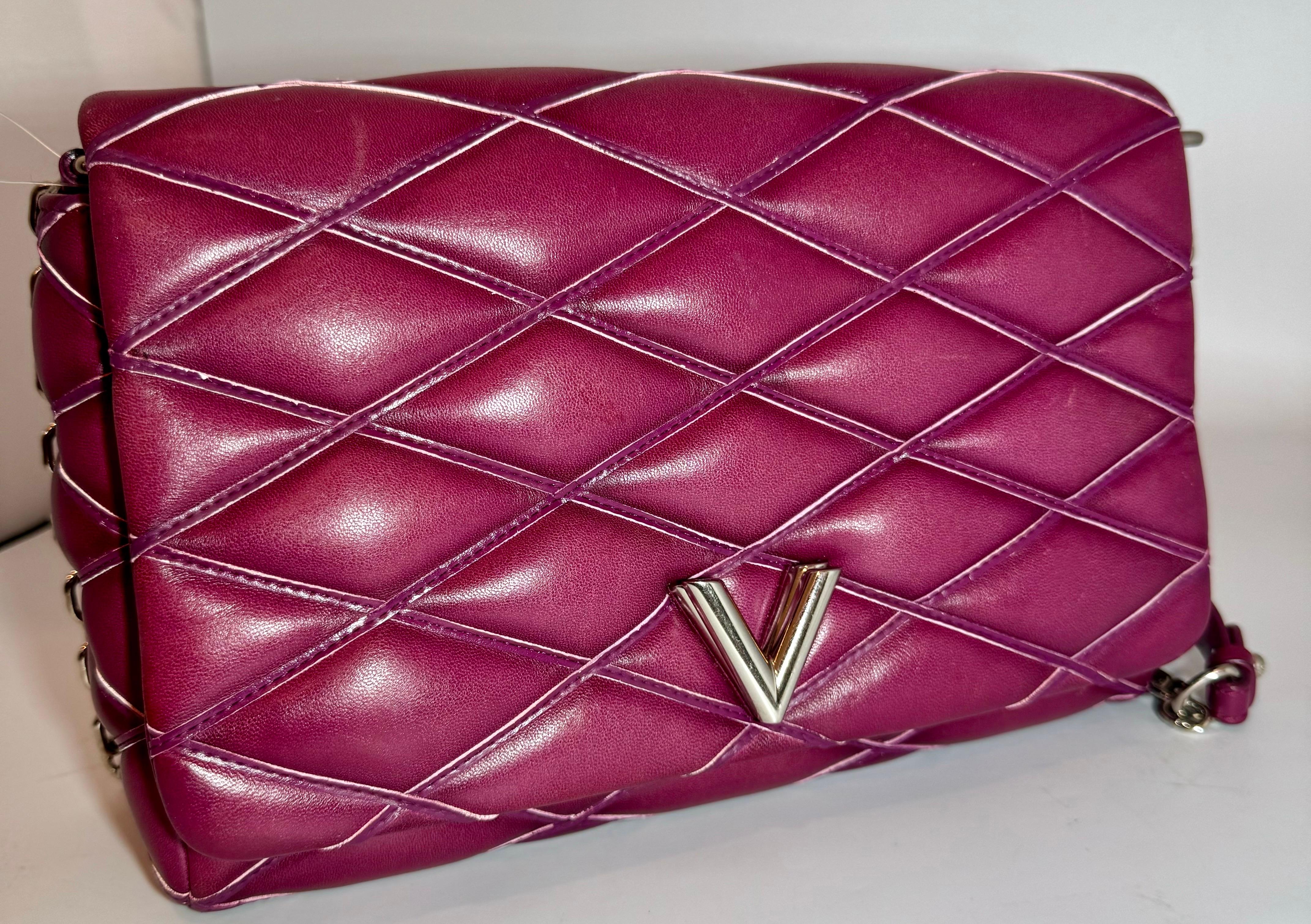 Louis Vuitton Lambskin Malletage GO-14 MM Bordeaux, Excellent Condition Like New For Sale 1