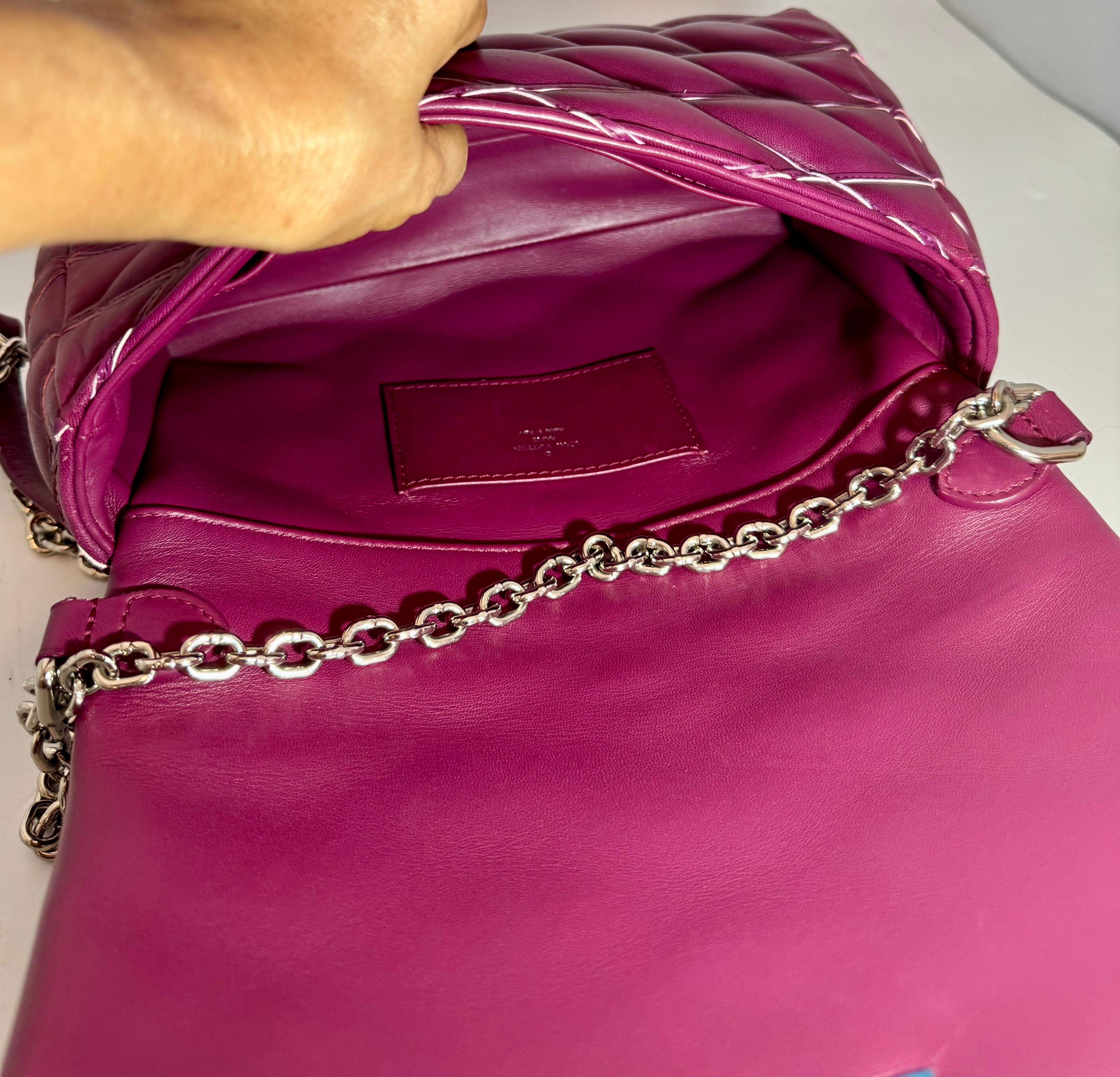 Louis Vuitton Lambskin Malletage GO-14 MM Bordeaux, Excellent Condition Like New For Sale 2