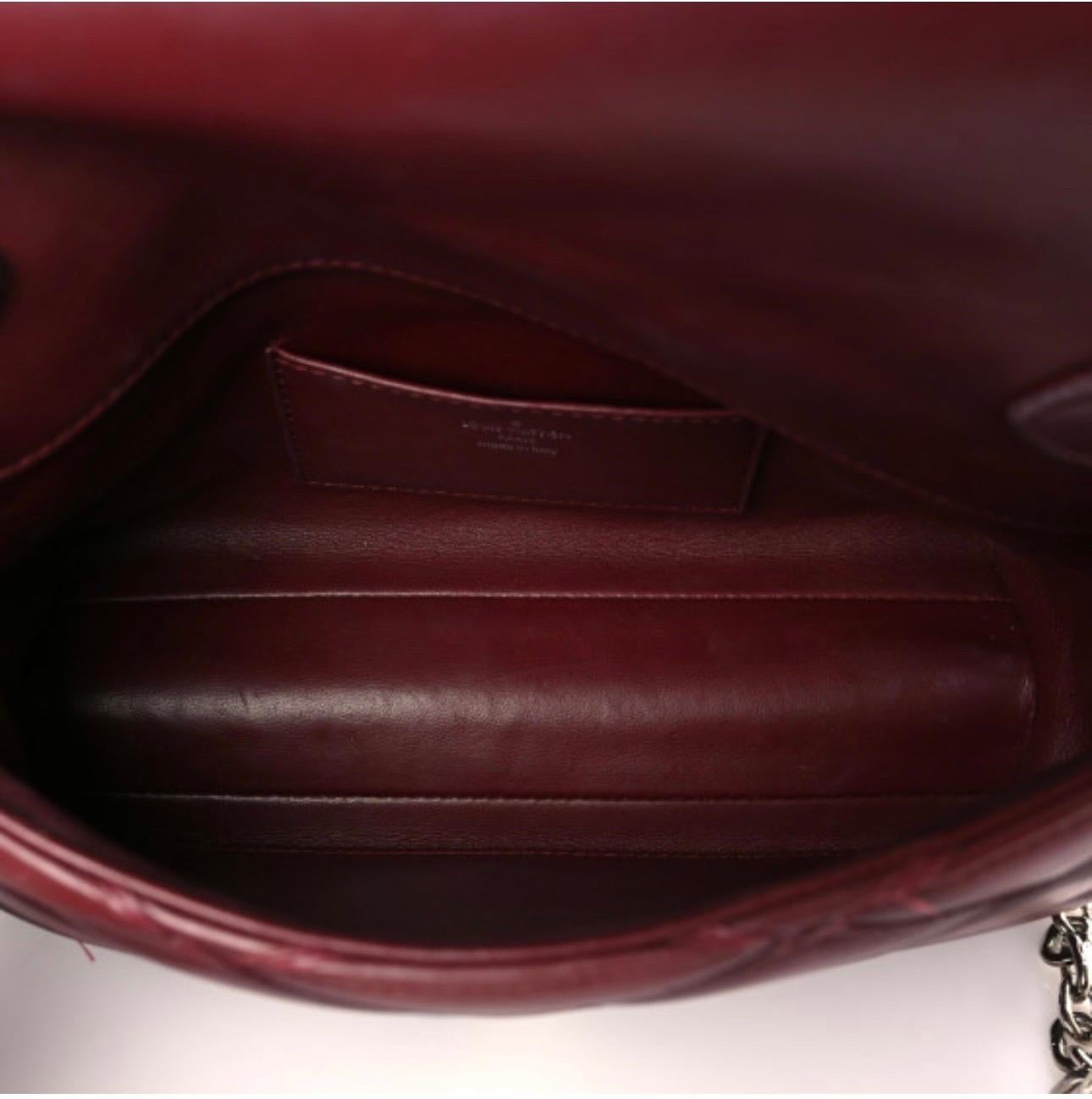 Louis Vuitton Lambskin Malletage GO-14 MM Bordeaux, Excellent Condition Like New For Sale 4