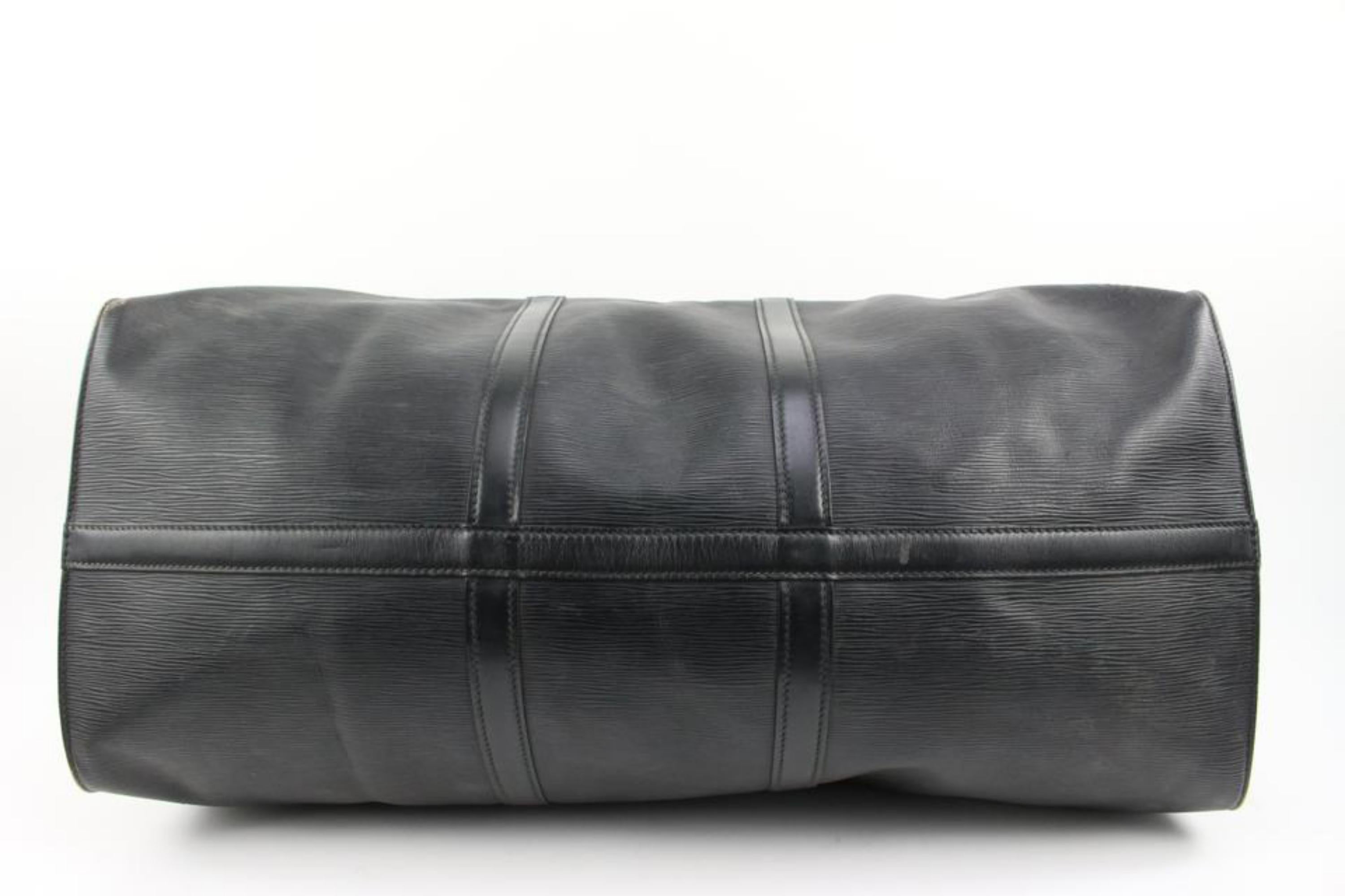Louis Vuitton Large Black Epi Leather Keepall 55 61lv218s 5