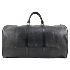 Louis Vuitton Large Black Epi Leather Keepall 55 61lv218s