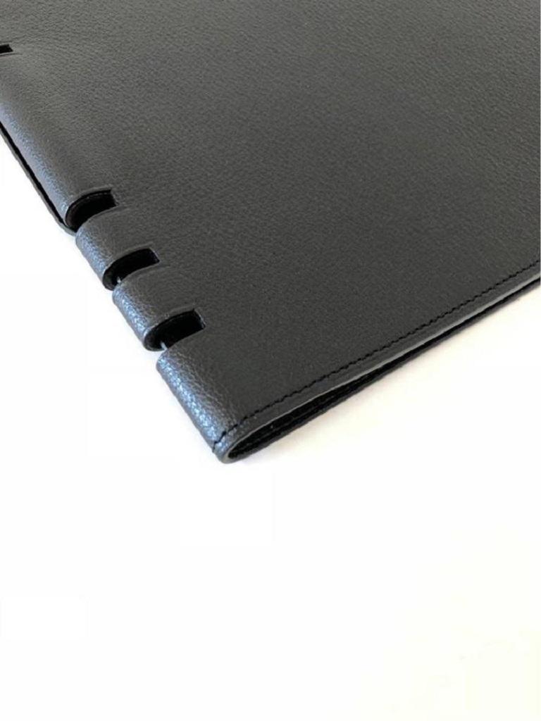Louis Vuitton Large Black Leather Lady Handbook Cover GM 858119 For Sale 7