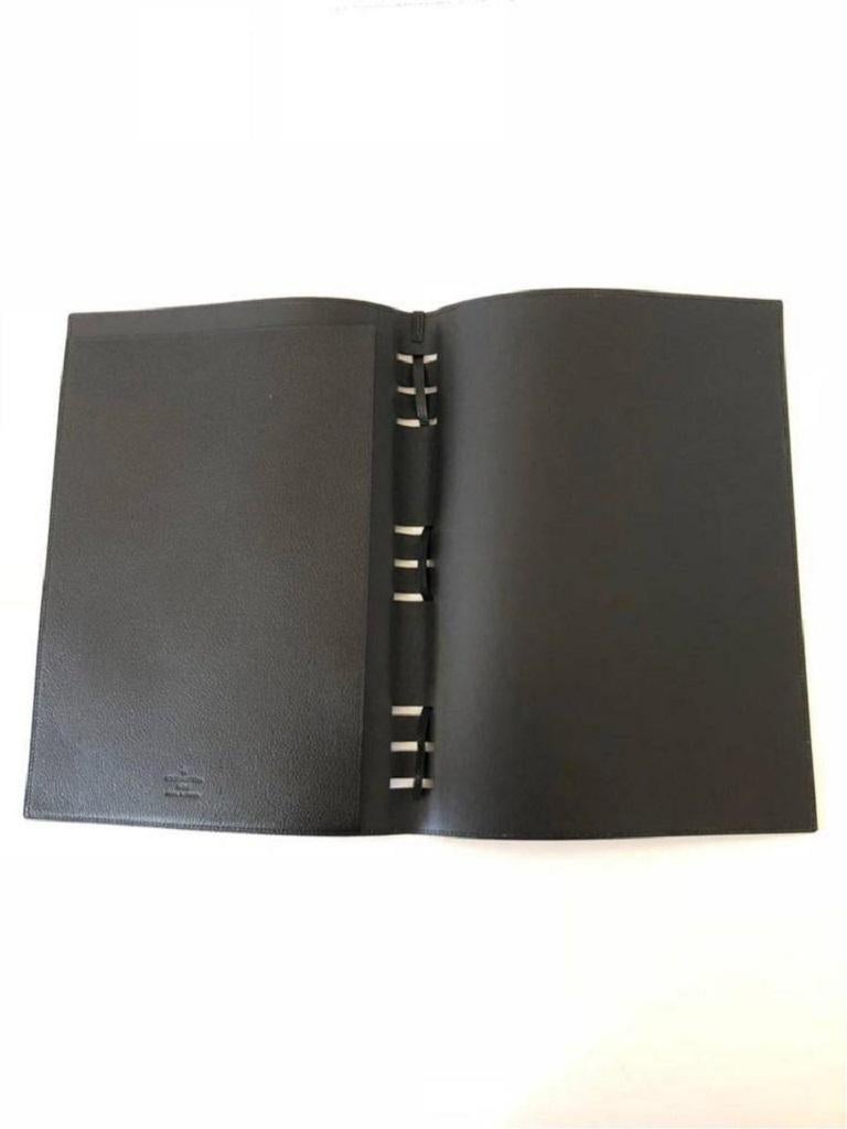 Großes schwarzes Leder-Damen-Handbuchdeckel von Louis Vuitton GM 858119 (Schwarz) im Angebot