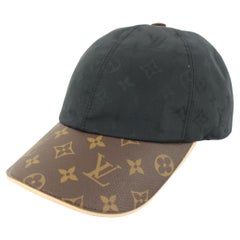 Großer schwarzer und brauner Louis Vuitton-Baseballhut mit Monogramm, Cap Ou Pas, 49lv217s