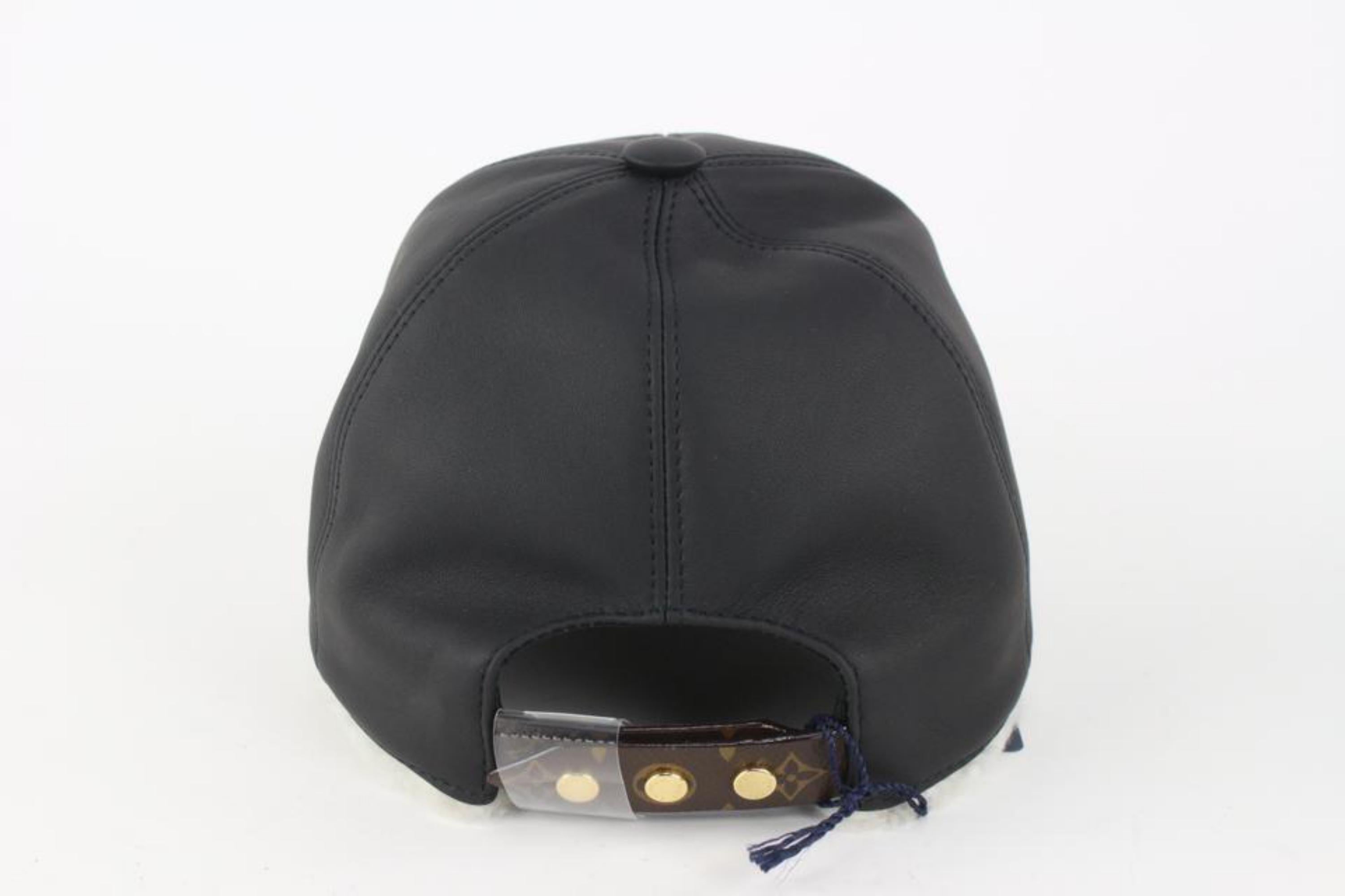 Louis Vuitton Large Black x White Monogram Shearling Cap ous Pas Baseball Hat 11 1