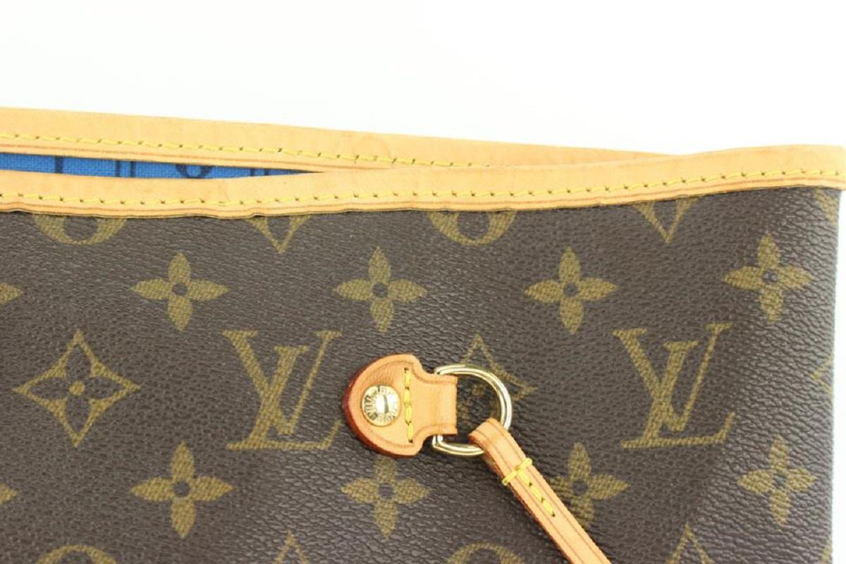 Louis Vuitton Large Blue Monogram Mon Stripe Neverfull GM Tote Bag 369lvs525 3