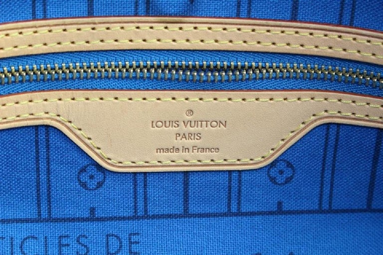 Louis Vuitton Large Blue Monogram Mon Stripe Neverfull GM Tote Bag 369lvs525