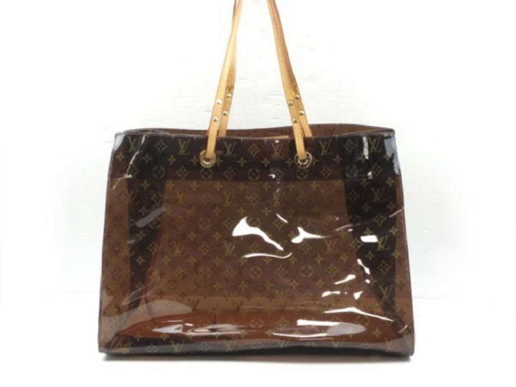 Louis Vuitton Large Clear Monogram Ambre Cabas Cruise GM Tote with Pu240005 2