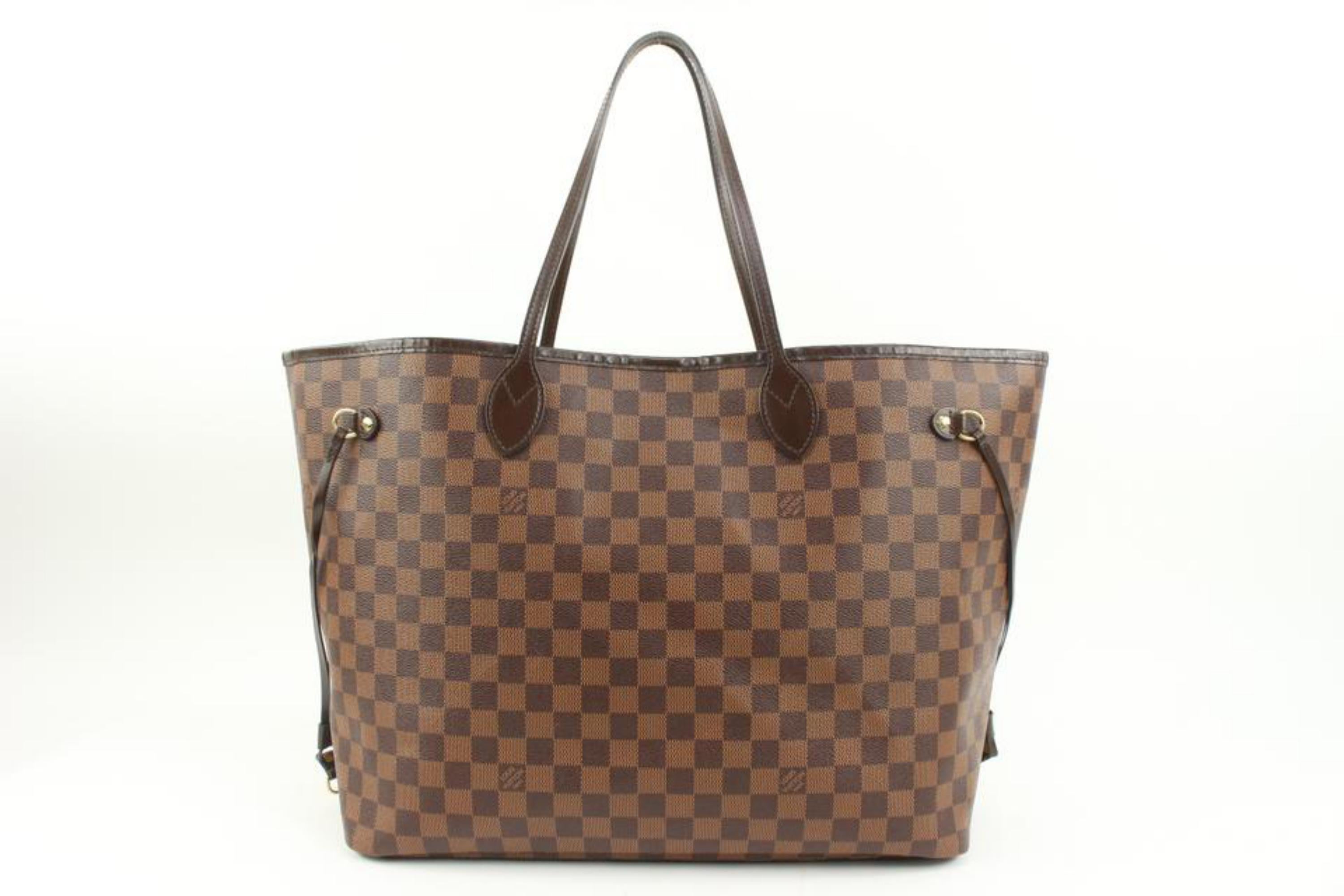 Louis Vuitton Large Damier Ebene Neverfull GM Tote Bag 26lv223s In Good Condition For Sale In Dix hills, NY
