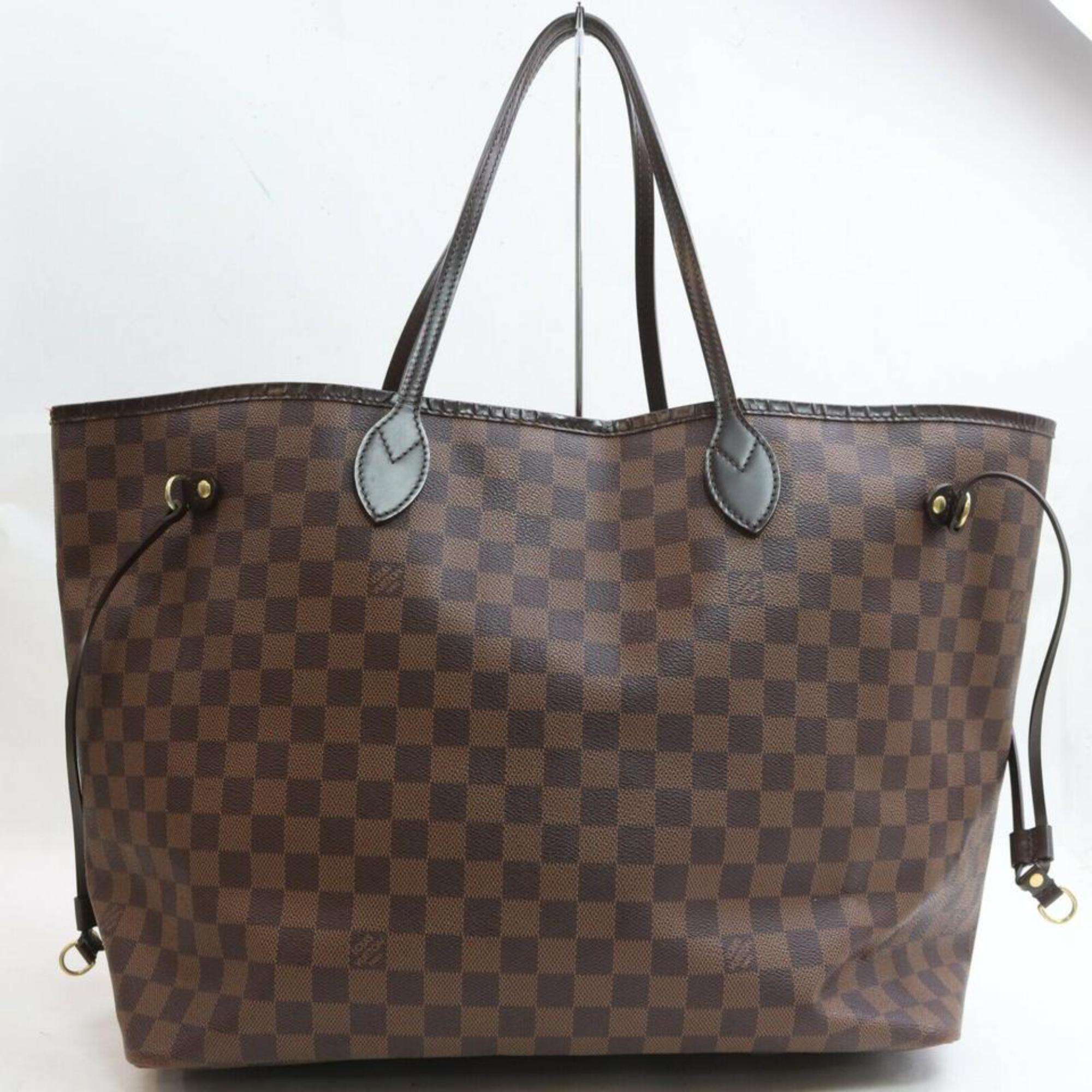 Louis Vuitton grand sac fourre-tout Neverfull GM damier ébène 2LVL1223 Pour femmes en vente