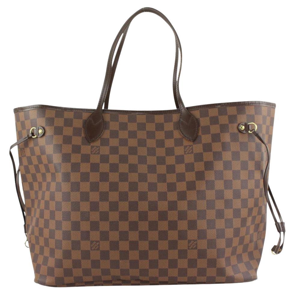 Louis Vuitton Large Damier Ebene Neverfull GM Tote Bag 557lvs614 For Sale