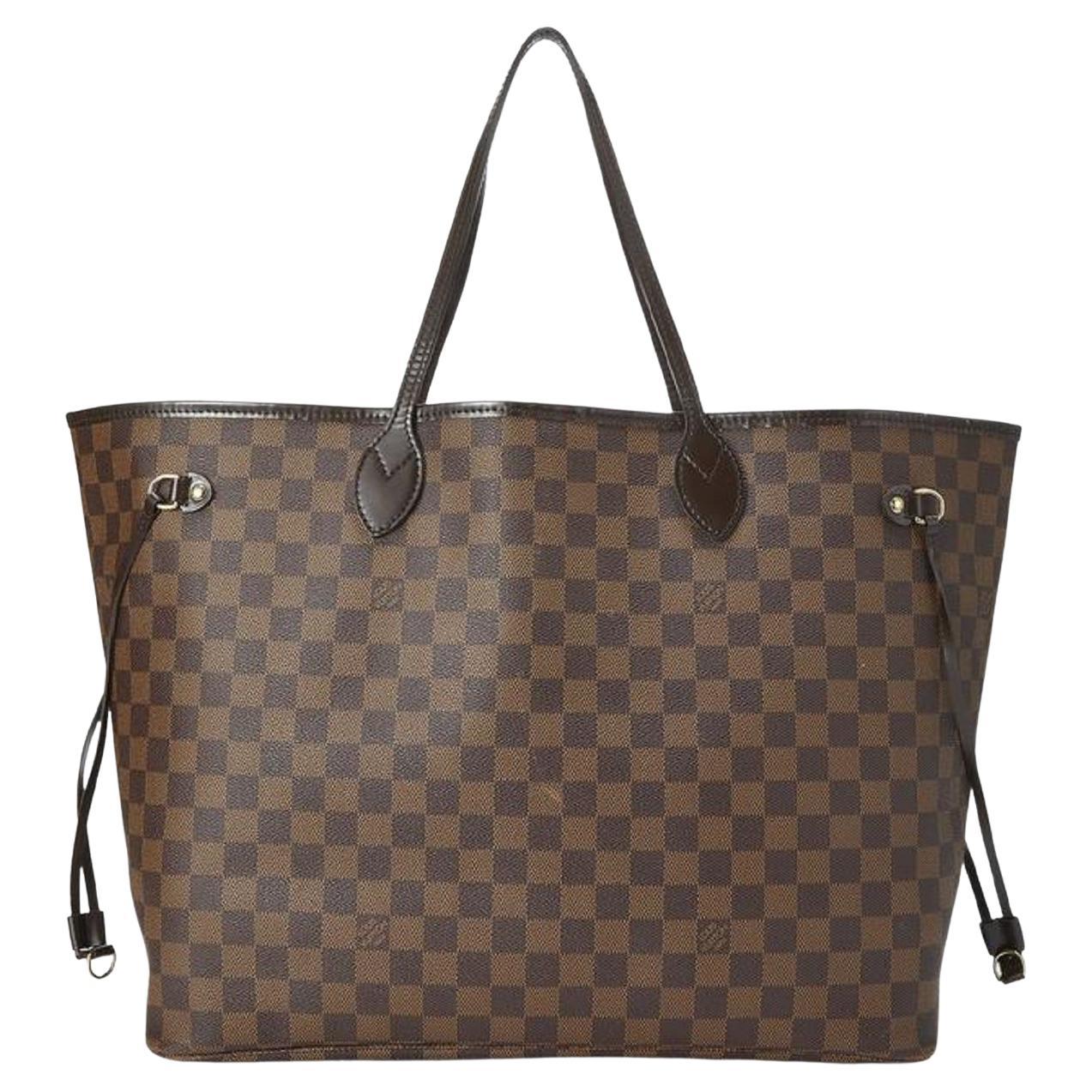 Louis Vuitton Large Damier Ebene Neverfull GM Tote Bag  855650