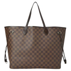 Louis Vuitton Large Damier Ebene Neverfull GM Tote Bag  855650