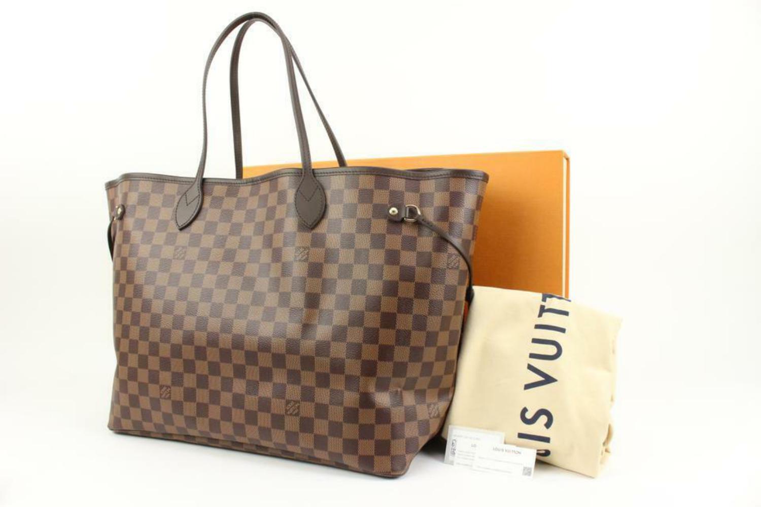 Louis Vuitton Large Damier Ebene Neverfull GM Tote Bag 9LV118 4
