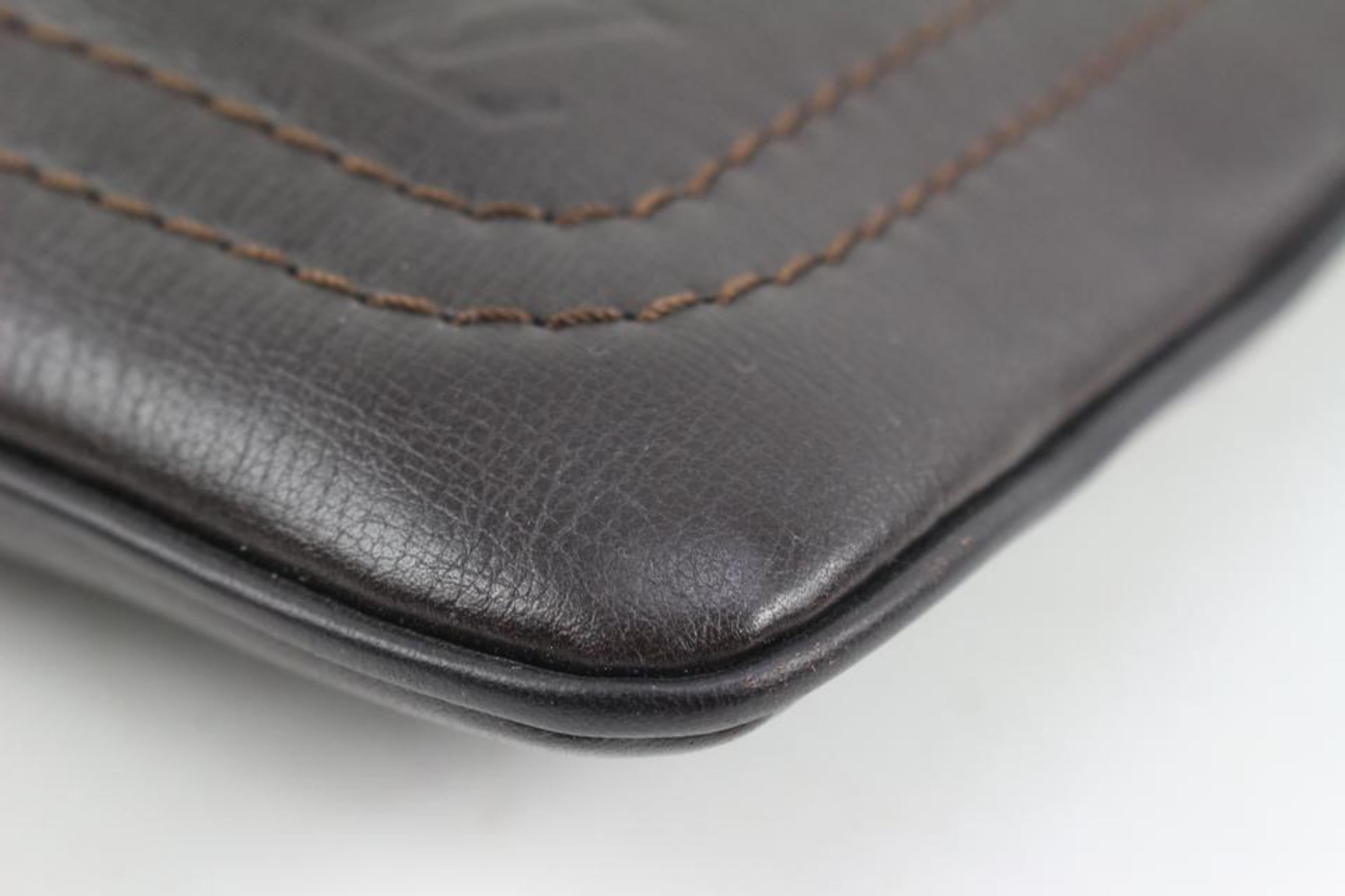 Louis Vuitton Large Dark Brown Utah Leather Sac Plat Messenger Bag 16lv216s For Sale 4