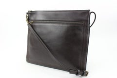 Louis Vuitton Large Dark Brown Utah Leather Sac Plat Messenger Bag 16lv216s