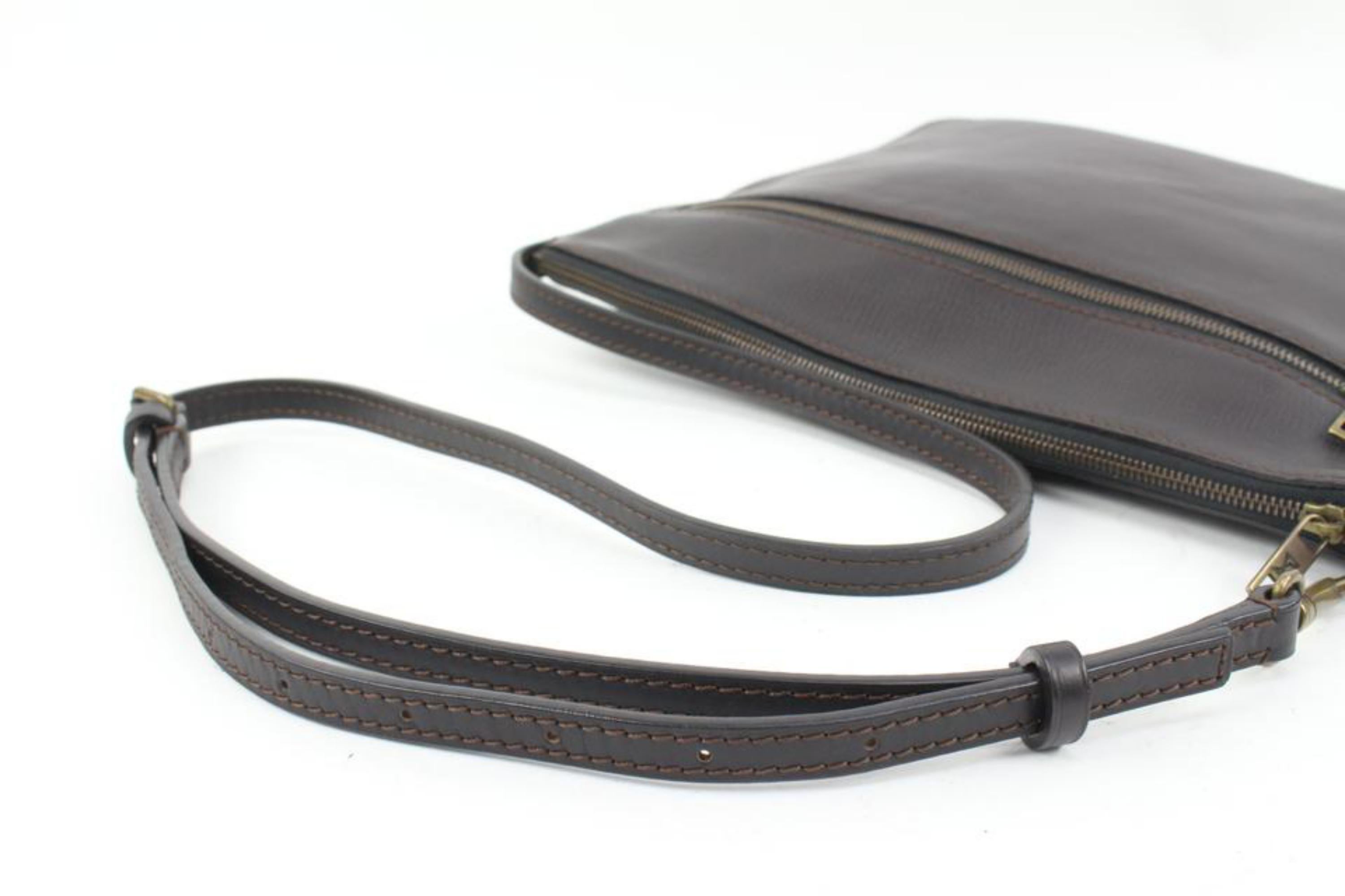 Black Louis Vuitton Large Dark Brown Utah Leather Sac Plat Messenger Bag 16lv216s For Sale