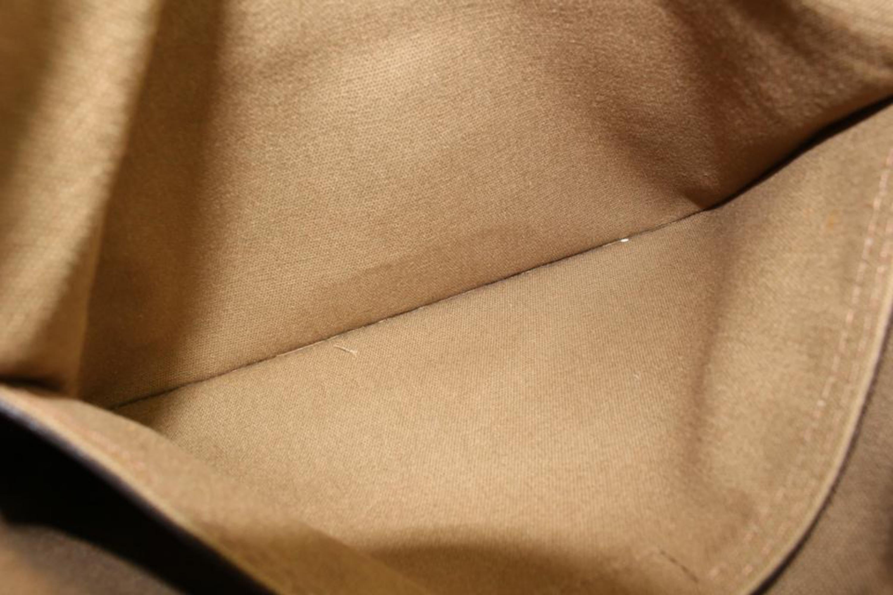 Louis Vuitton Large Dark Brown Utah Leather Sac Plat Messenger Bag 16lv216s For Sale 1