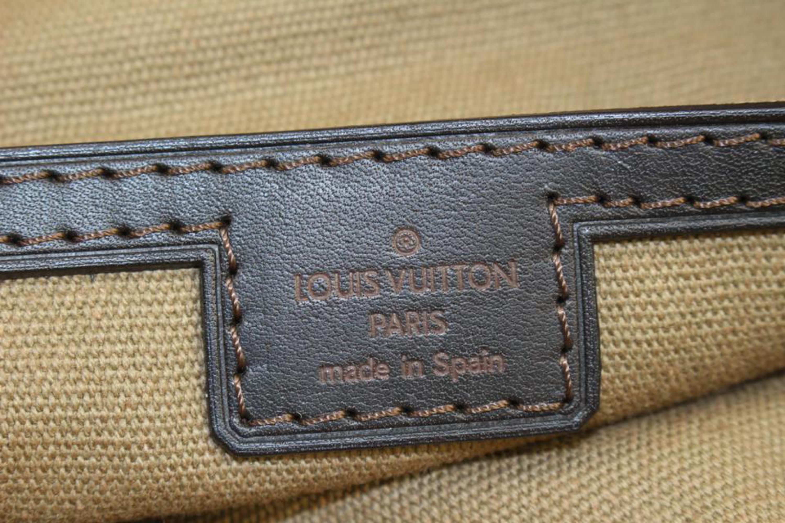 LOUIS VUITTON Size 44 Dark Gold Brass LV Buckle Brown Utah Leather Belt
