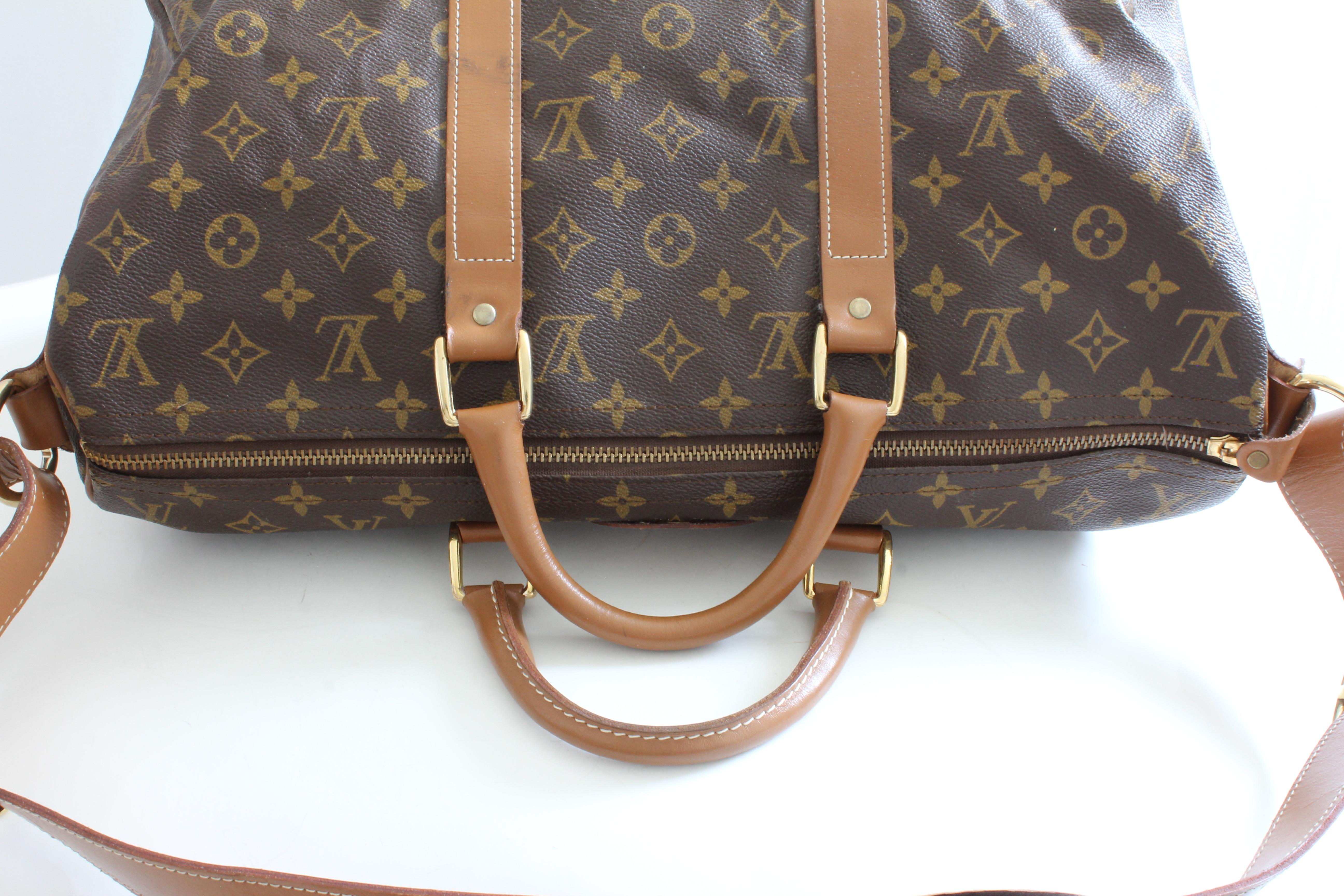 Louis Vuitton Large Duffel Bag Overnight Travel Keepall Rare French Co w/Strap 5