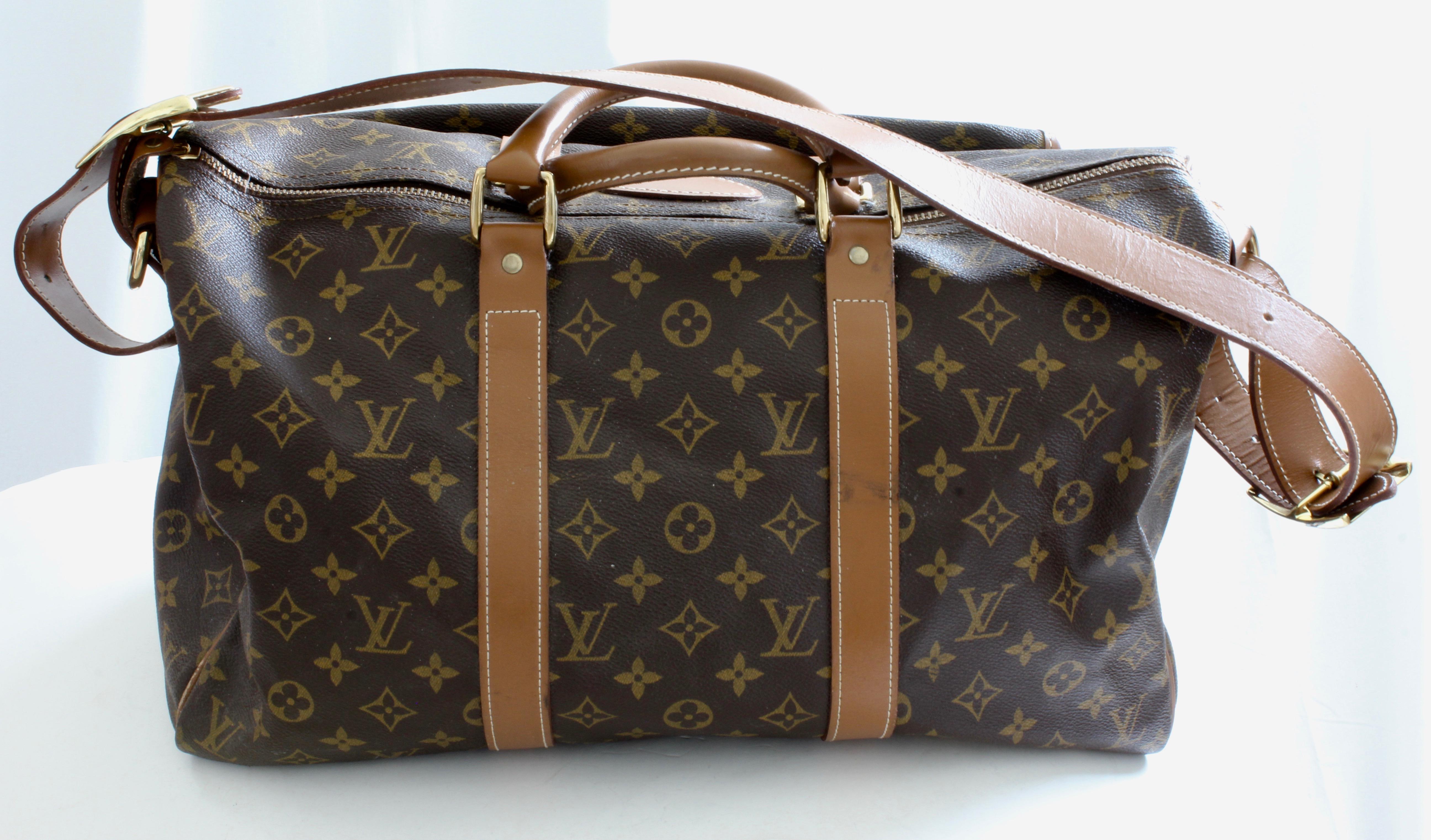 Louis Vuitton Large Duffel Bag Overnight Travel Keepall Rare French Co w/Strap In Good Condition In Port Saint Lucie, FL