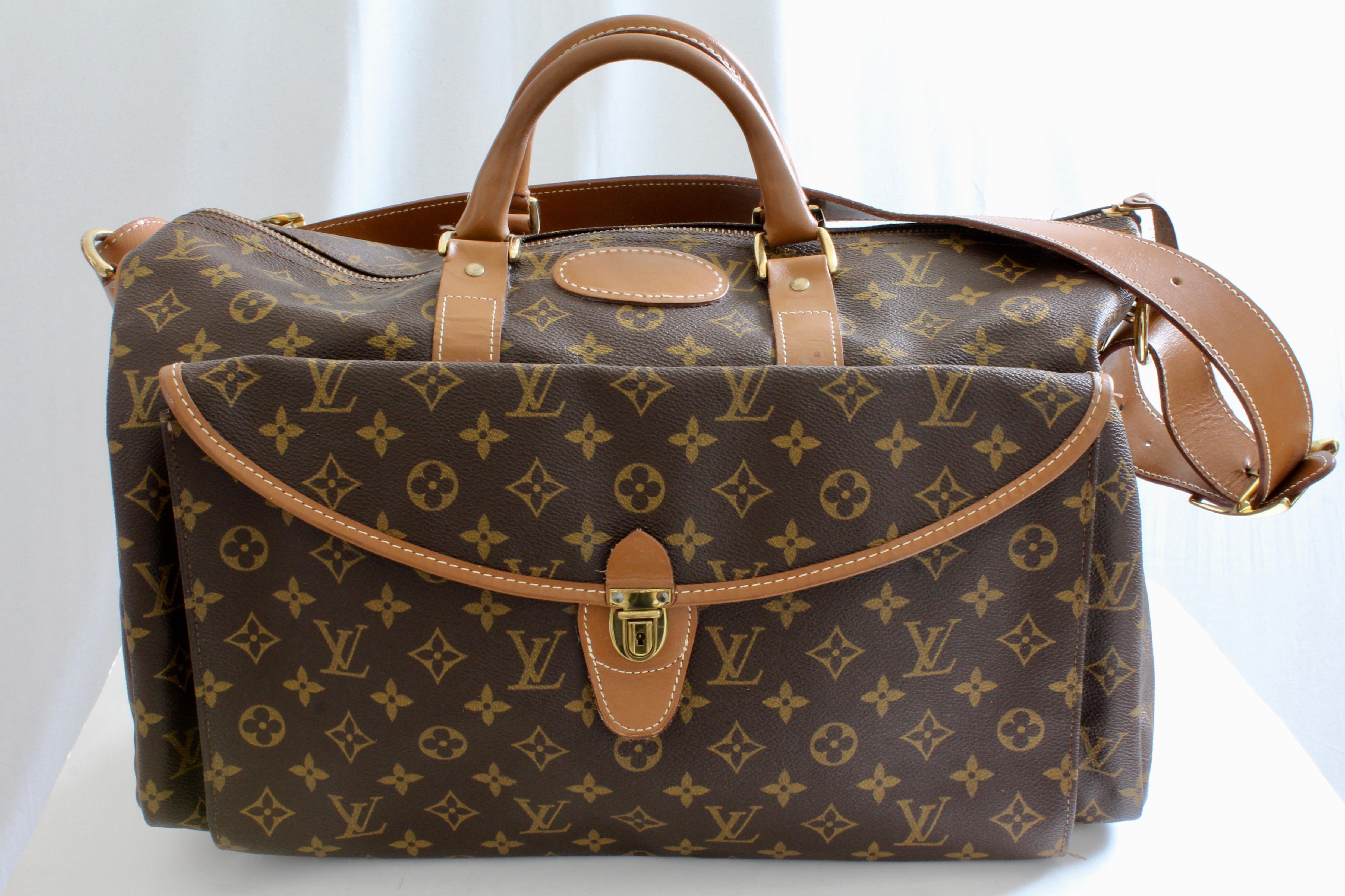Women's or Men's Louis Vuitton Large Duffel Bag Overnight Travel Keepall Rare French Co w/Strap