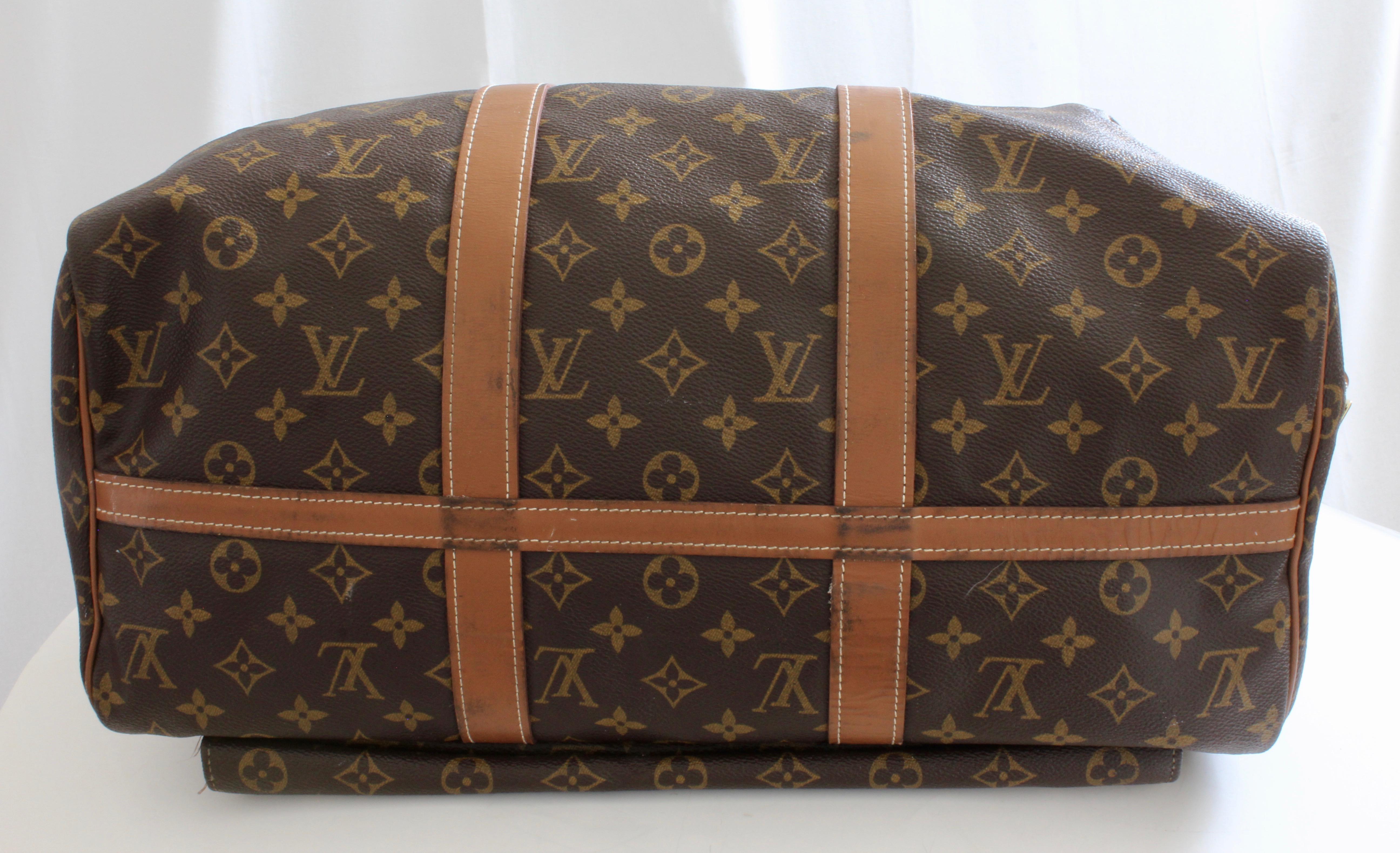 Louis Vuitton Large Duffel Bag Overnight Travel Keepall Rare French Co w/Strap 2