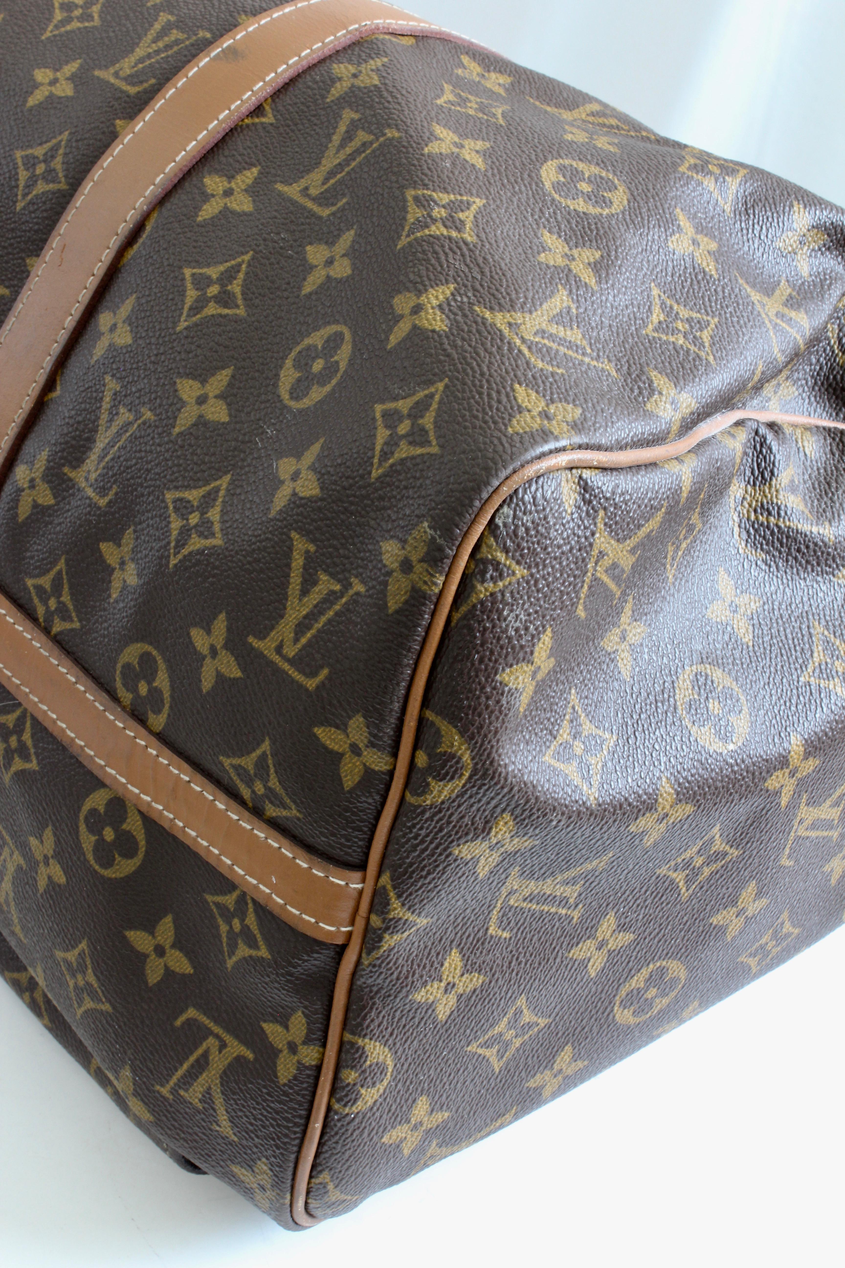 Louis Vuitton Large Duffel Bag Overnight Travel Keepall Rare French Co w/Strap 3