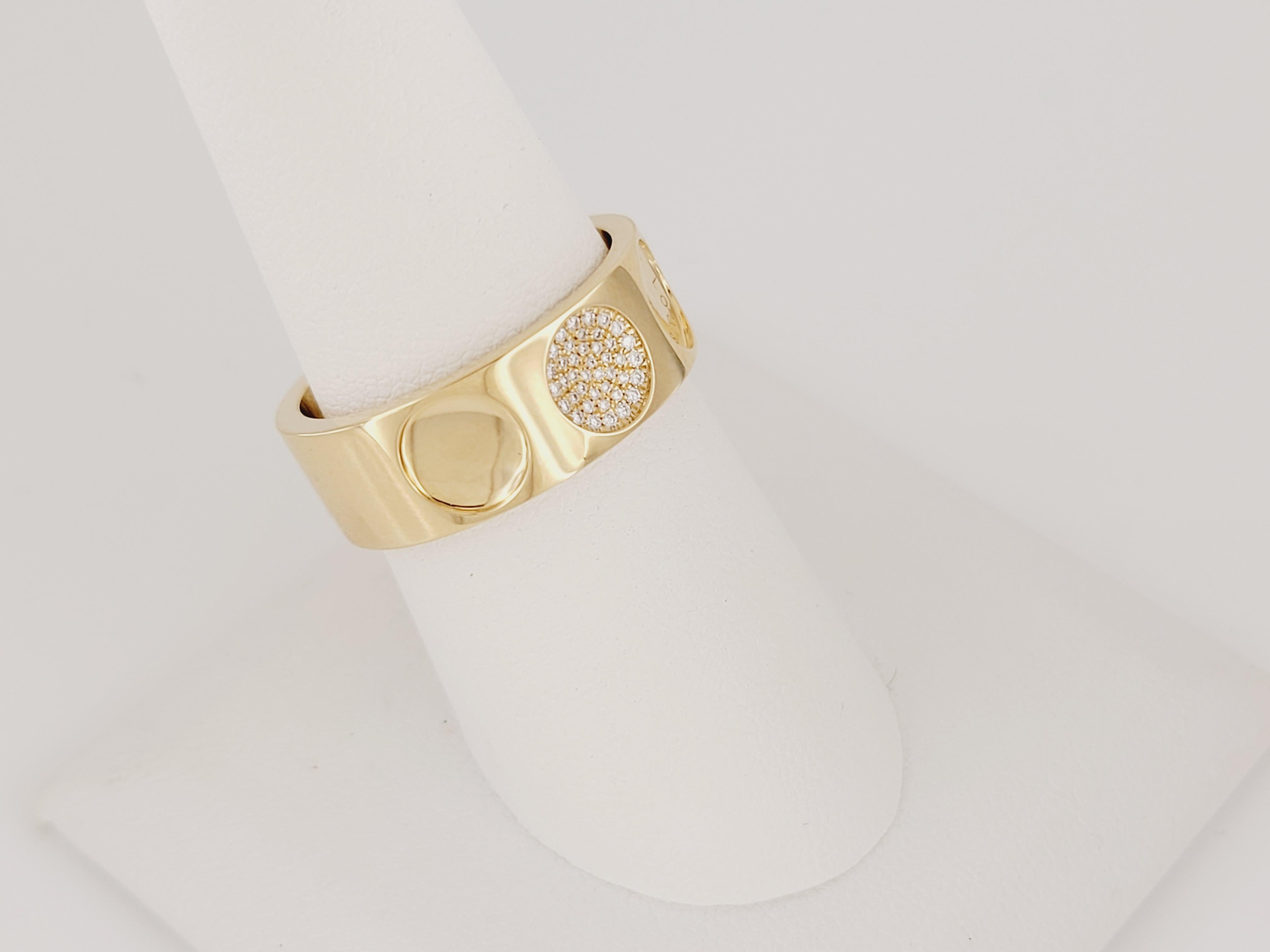 Brilliant Cut Louis Vuitton Large Empreinte Diamond Gold Ring For Sale