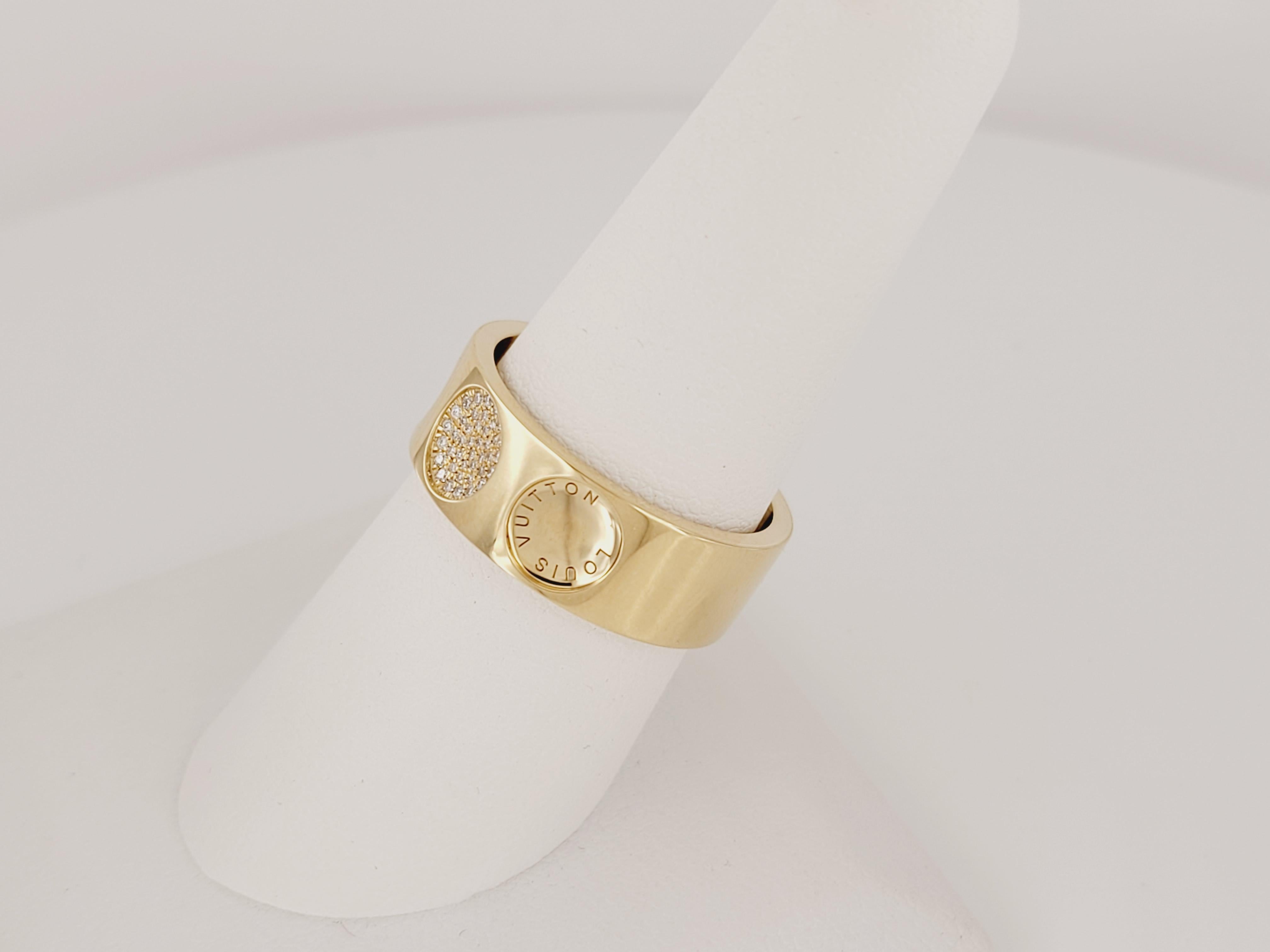 Louis Vuitton Large Empreinte Diamond Gold Ring In New Condition For Sale In New York, NY