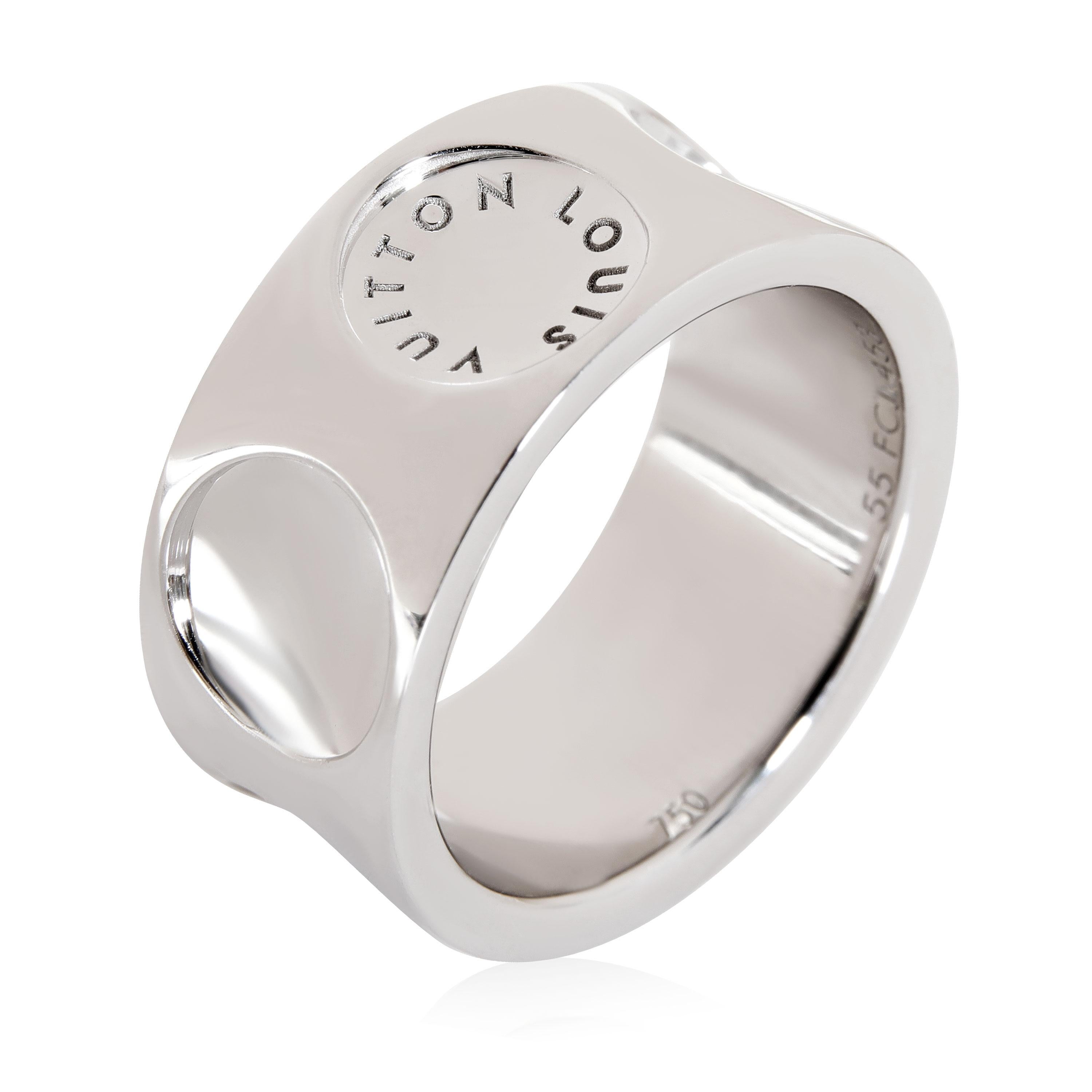 Louis Vuitton Large Empreinte Ring in 18k White Gold In Excellent Condition In New York, NY