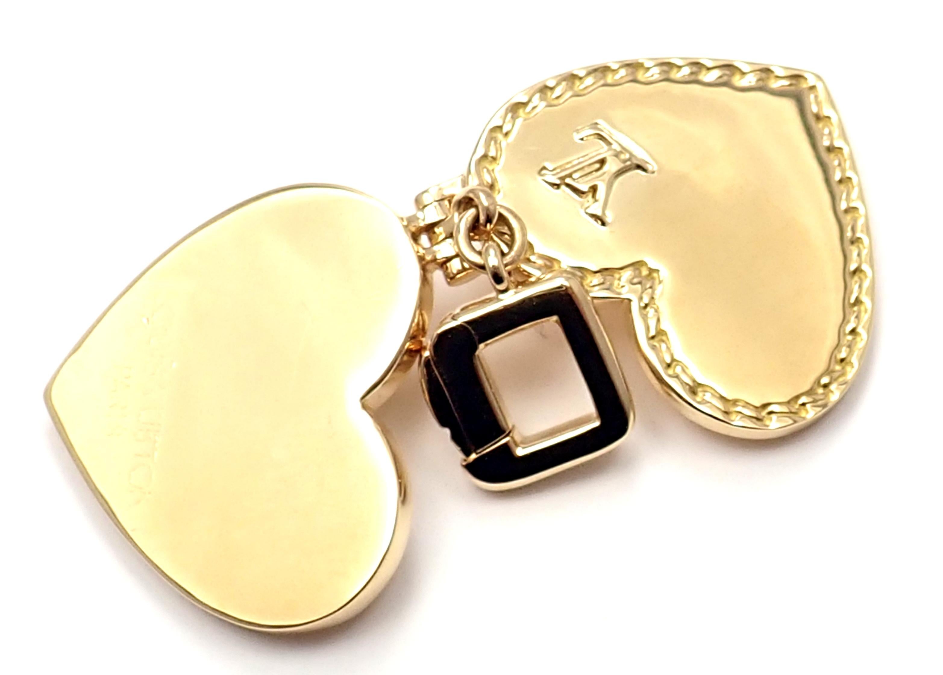 Louis Vuitton Large Heart Locket Yellow Gold Charm Pendant 3