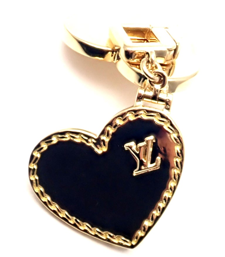 Authentic Louis Vuitton 18k Yellow Gold Heart Locket Pendant 