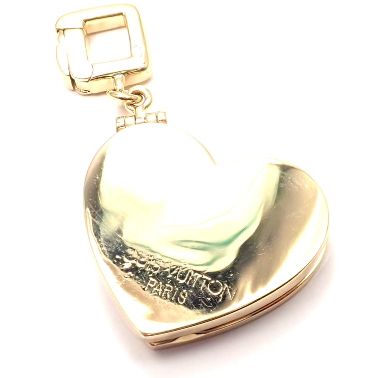 Louis Vuitton Large Heart Locket Yellow Gold Charm Pendant at 1stDibs