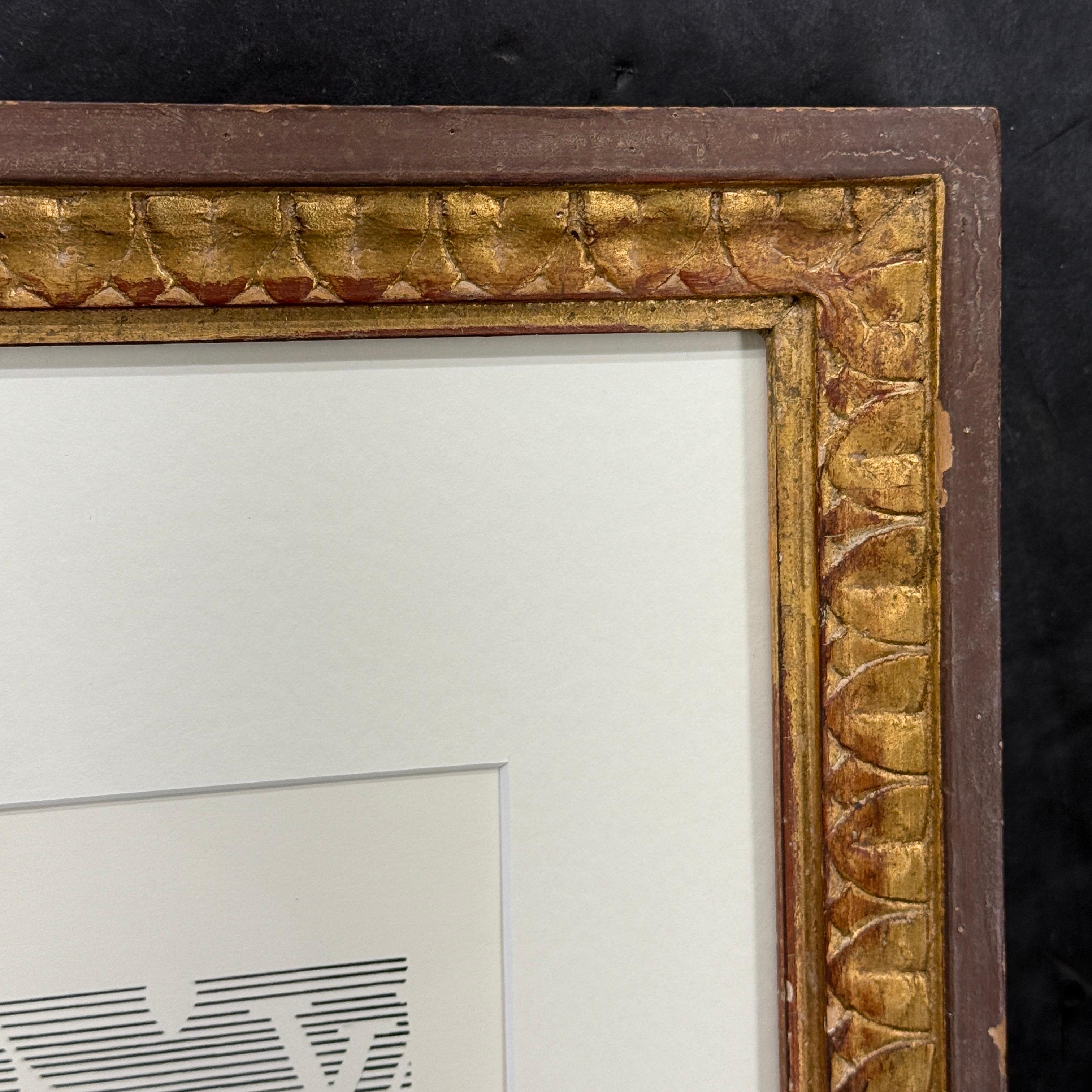XX secolo Louis Vuitton Large LV Suitcase Artwork Print in Gilt Frame in vendita