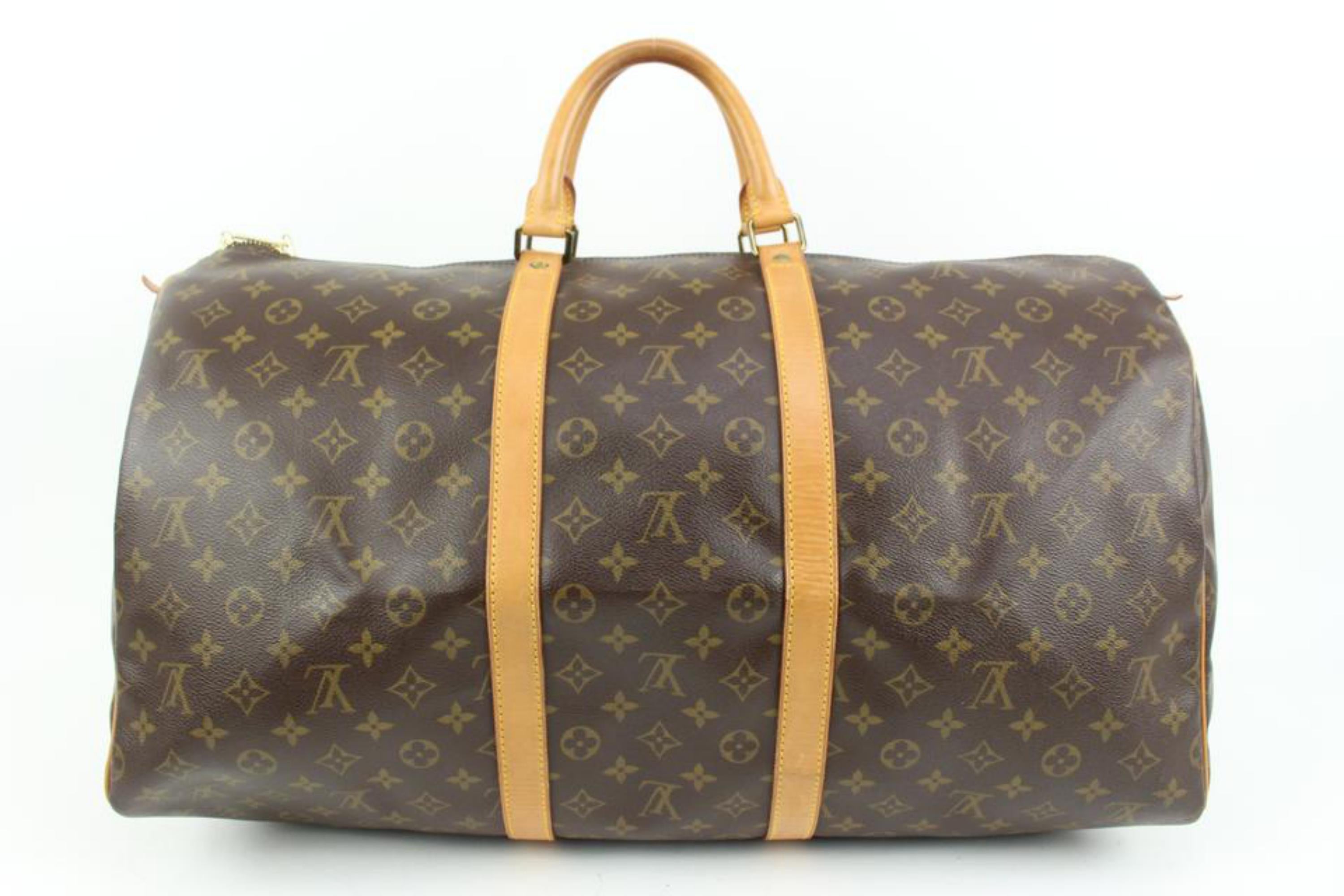 Louis Vuitton Large Monogram Keepall 55 Boston Duffle Bag 35lk420s 5