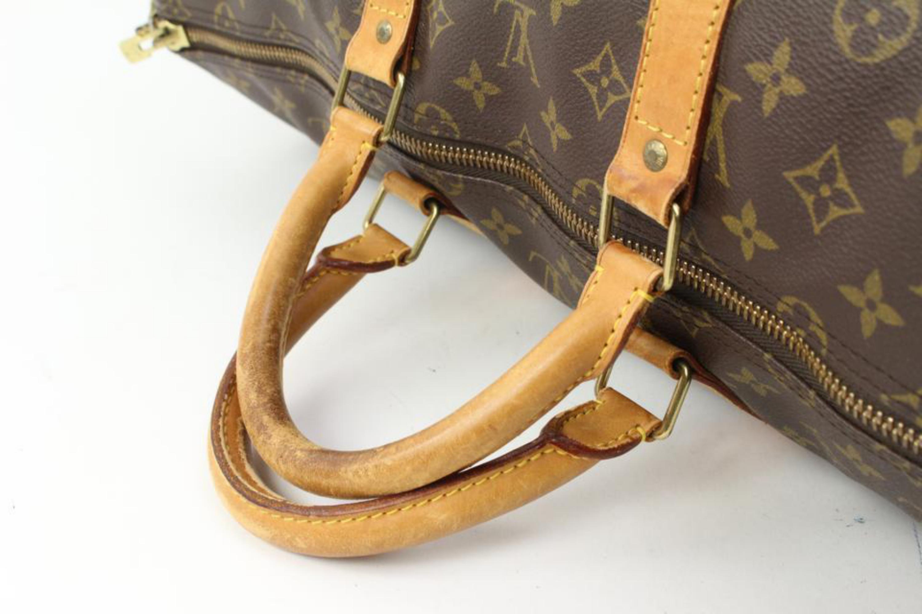 Louis Vuitton - Grand sac à main Keepall 55 Boston avec monogramme, 36lz420s en vente 1