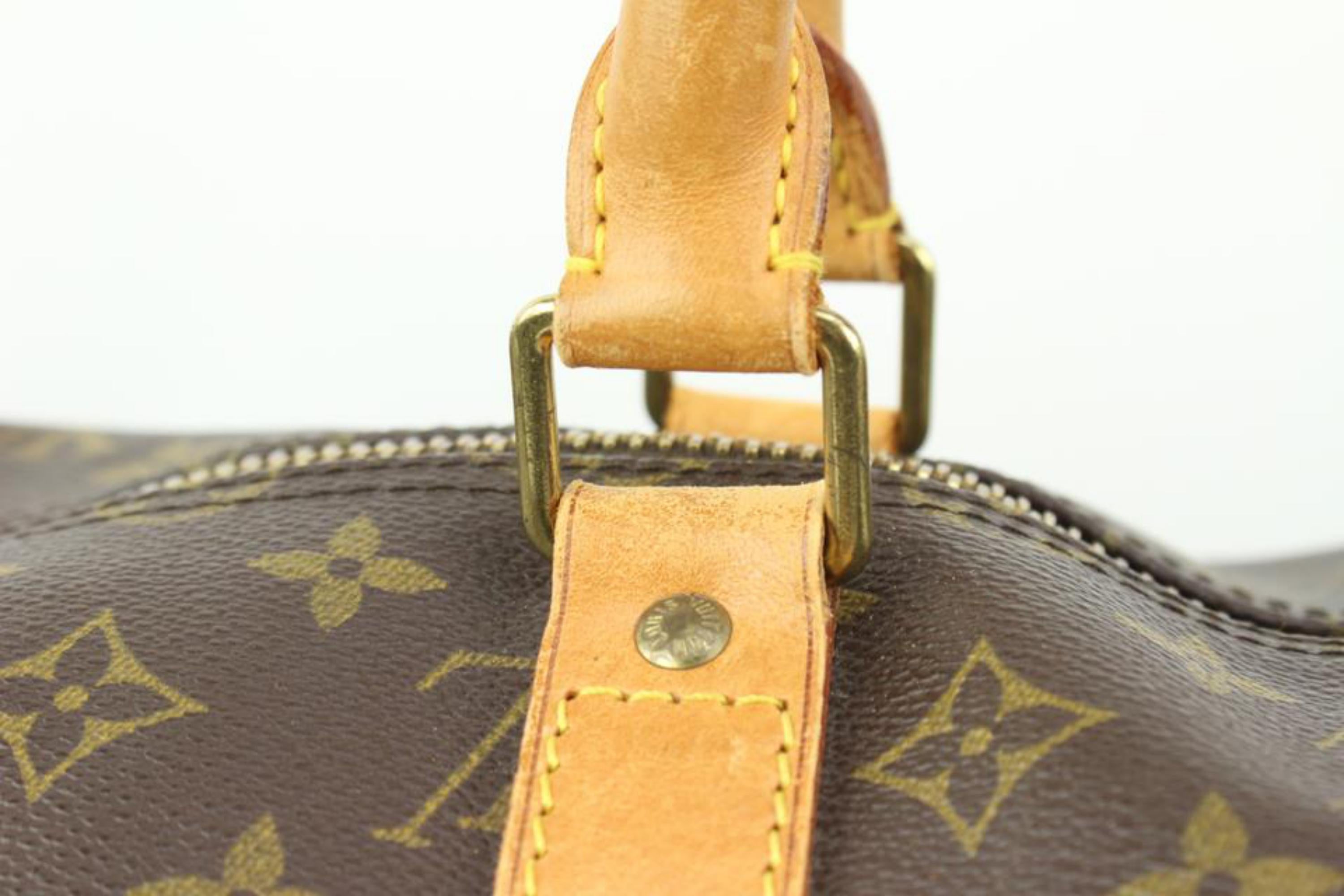 Louis Vuitton Large Monogram Keepall 55 Boston Duffle Bag 36lz420s In Good Condition For Sale In Dix hills, NY