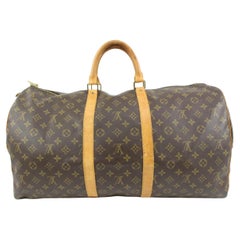 Louis Vuitton - Grand sac à main Keepall 55 Boston avec monogramme, 36lz420s