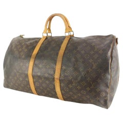 Louis Vuitton Monogram Keepall 60 Travel Large Duffle Bag M41412 For Sale  at 1stDibs