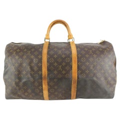 Used Louis Vuitton Large Monogram Keepall 60 Boston Duffle Bag 48lk54s