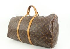 Louis Vuitton - Grand sac à main Keepall 60 Boston avec monogramme 5lz425s