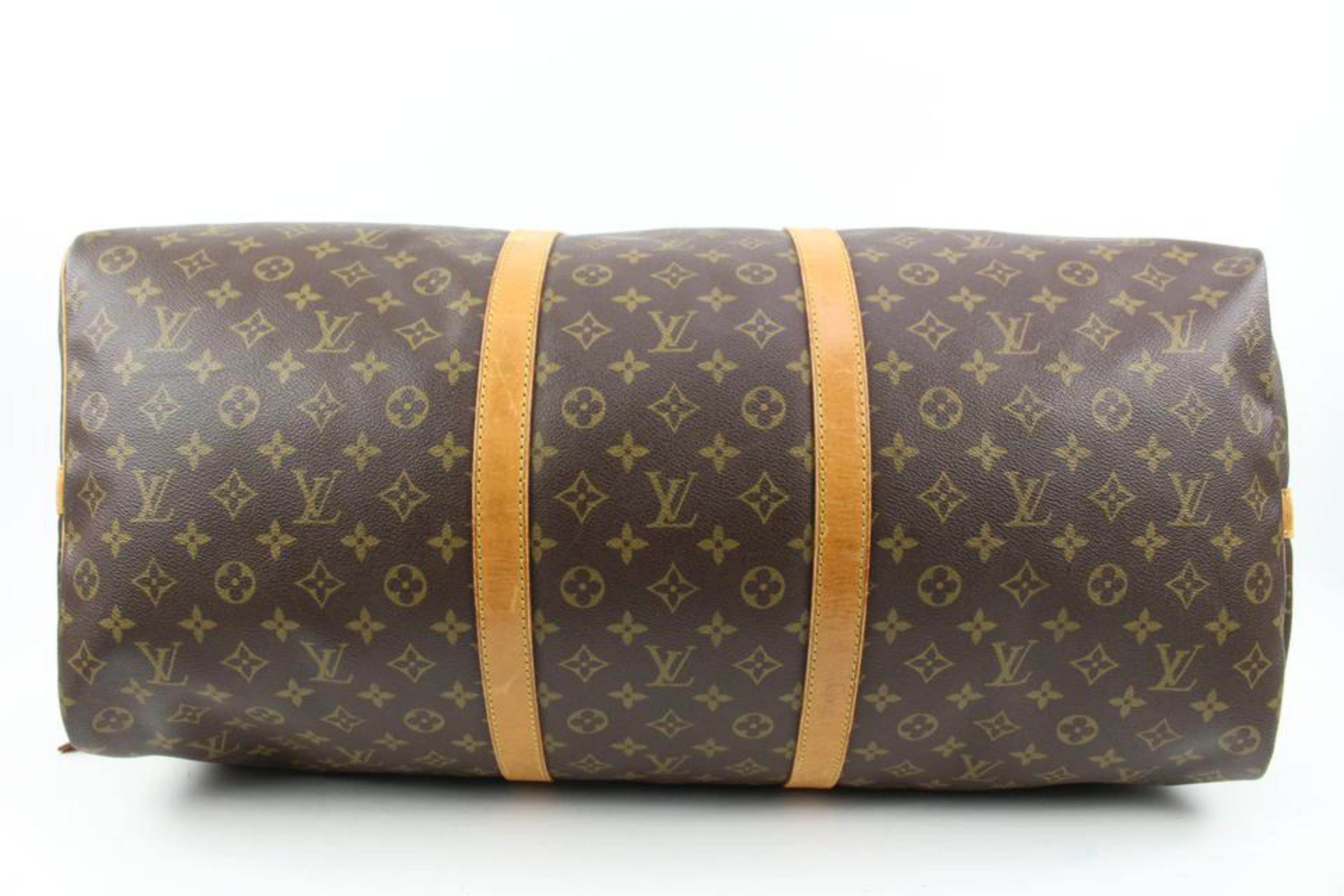 Louis Vuitton Large Monogram Keepall Bandouliere 60 Duffle Bag with Strap 121lv4 1