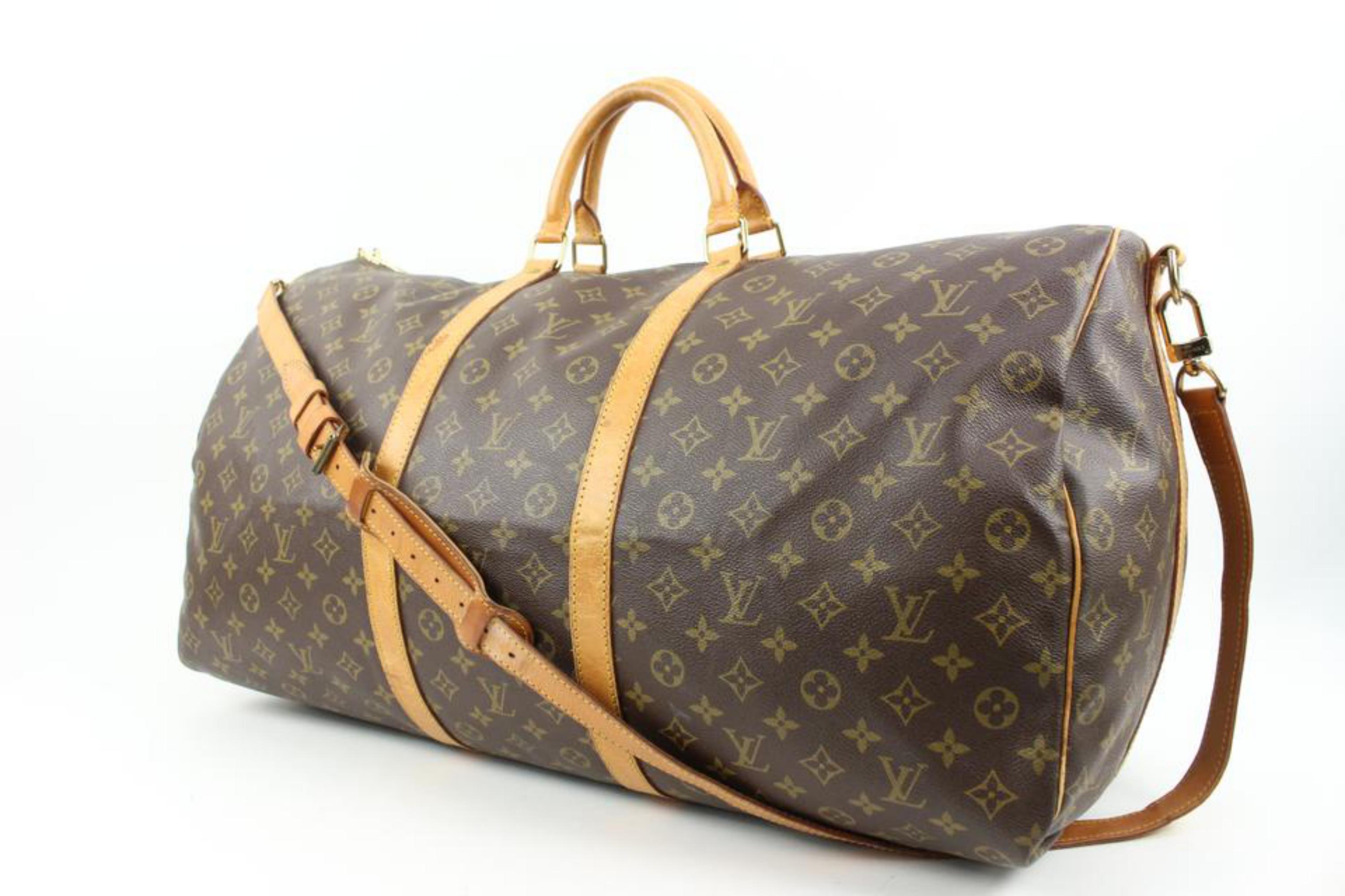 Louis Vuitton Large Monogram Keepall Bandouliere 60 Duffle Bag with Strap 121lv4 5