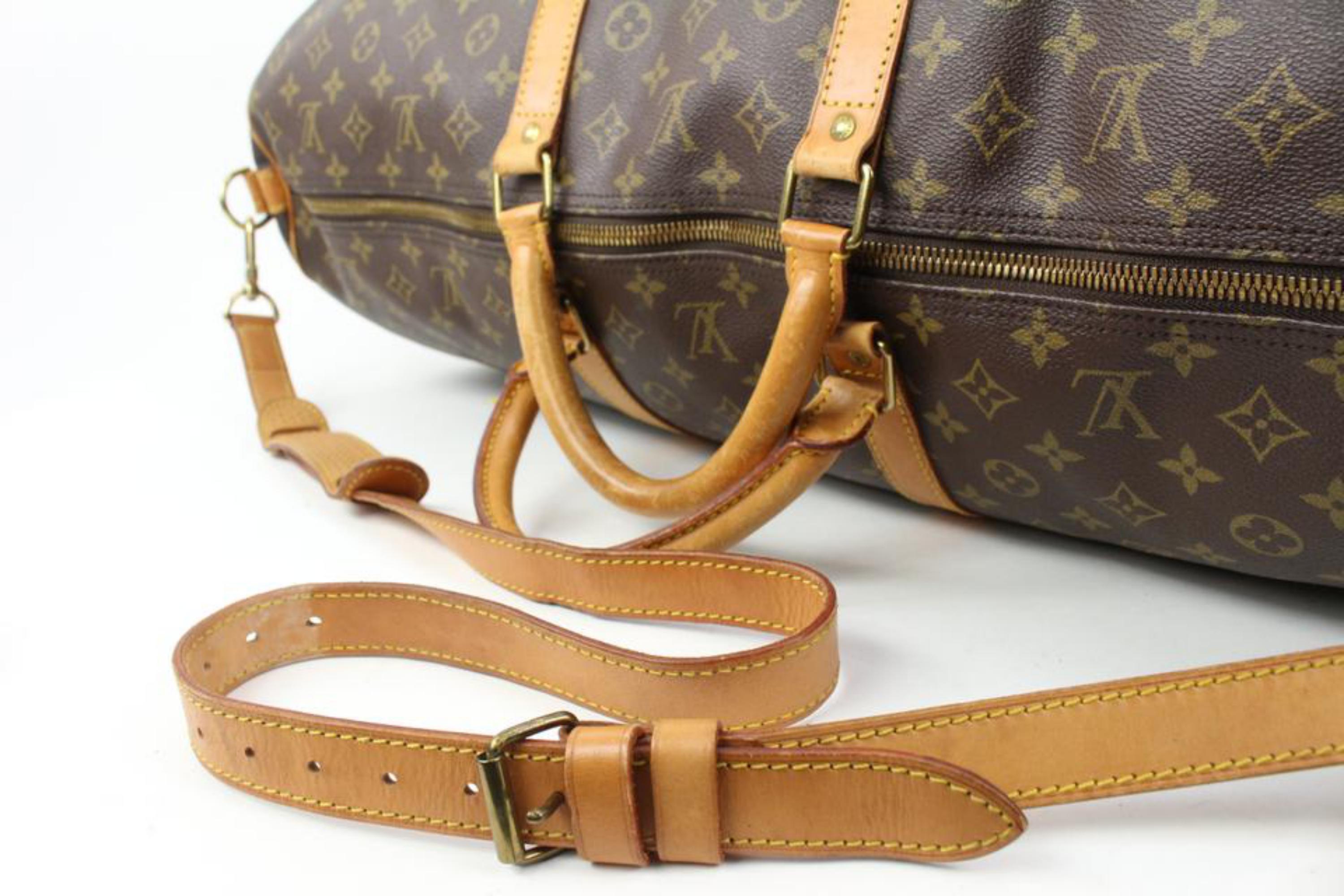 Louis Vuitton Large Monogram Keepall Bandouliere 60 Duffle Bag with Strap 121lv4 7